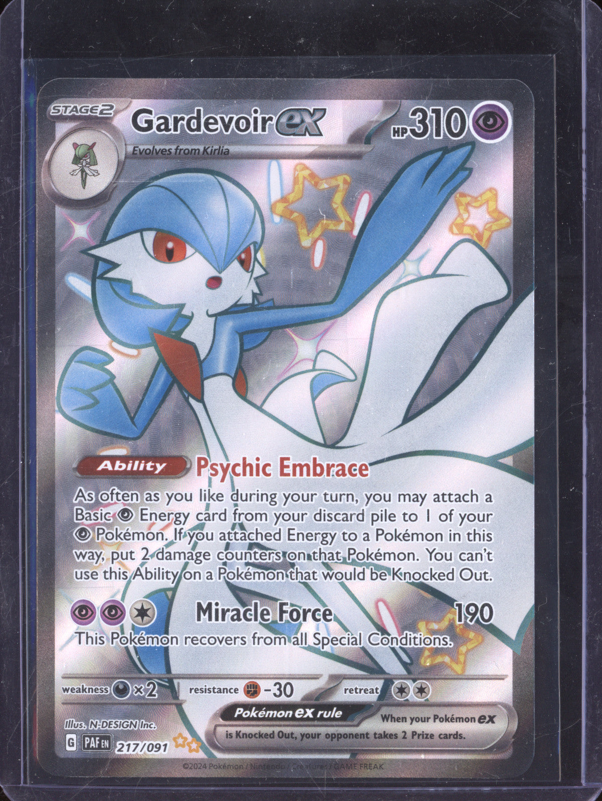 Gardevoir ex 2024 Pokemon Paldean Fates 217/091 Shiny Ultra Rare