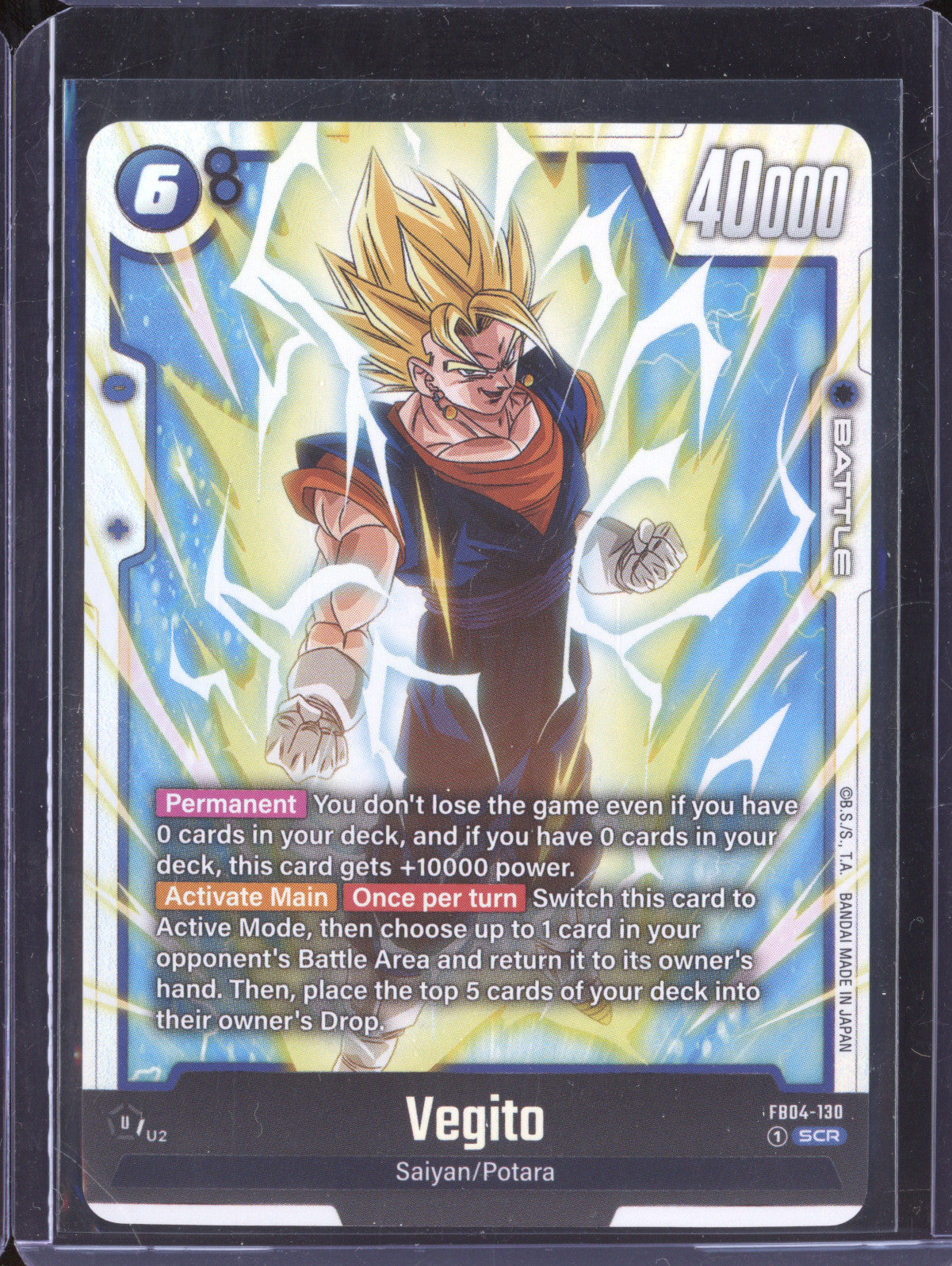 Vegito 2024 Dragon Ball Super Fusion World Ultra Limit FB04-130 Secret Rare