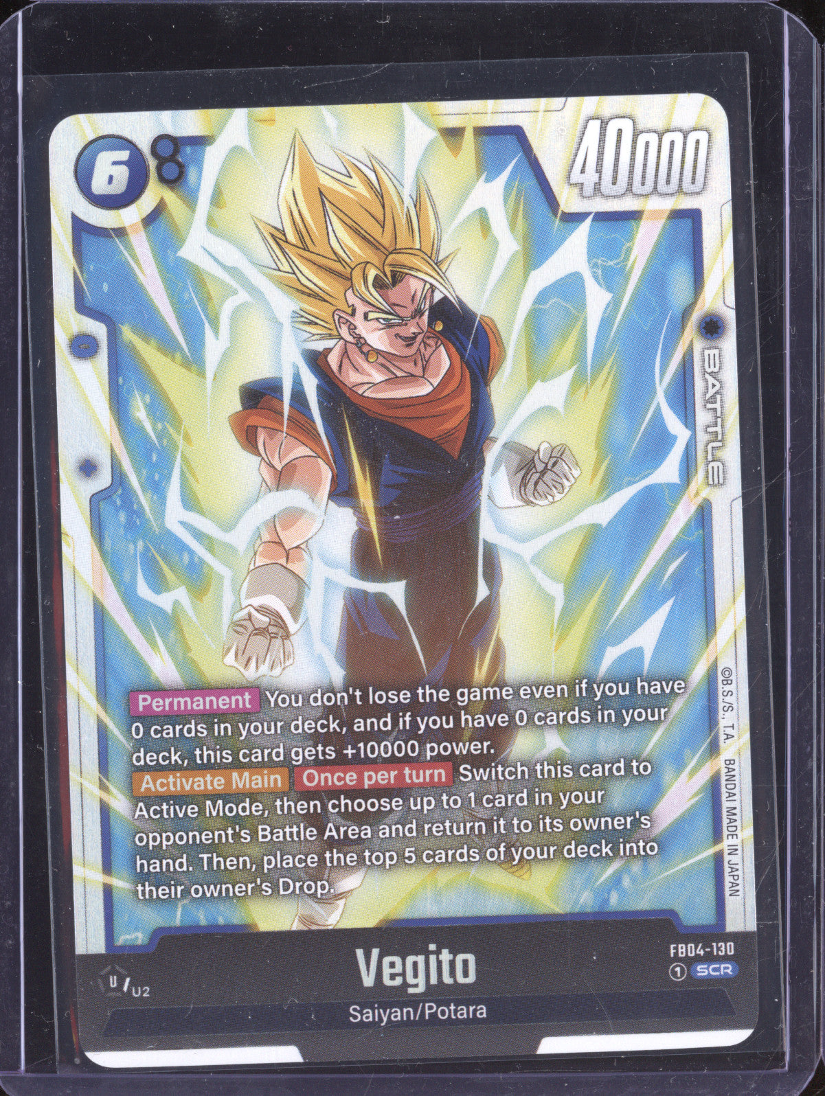 Vegito 2024 Dragon Ball Super Fusion World Ultra Limit FB04-130 Secret Rare