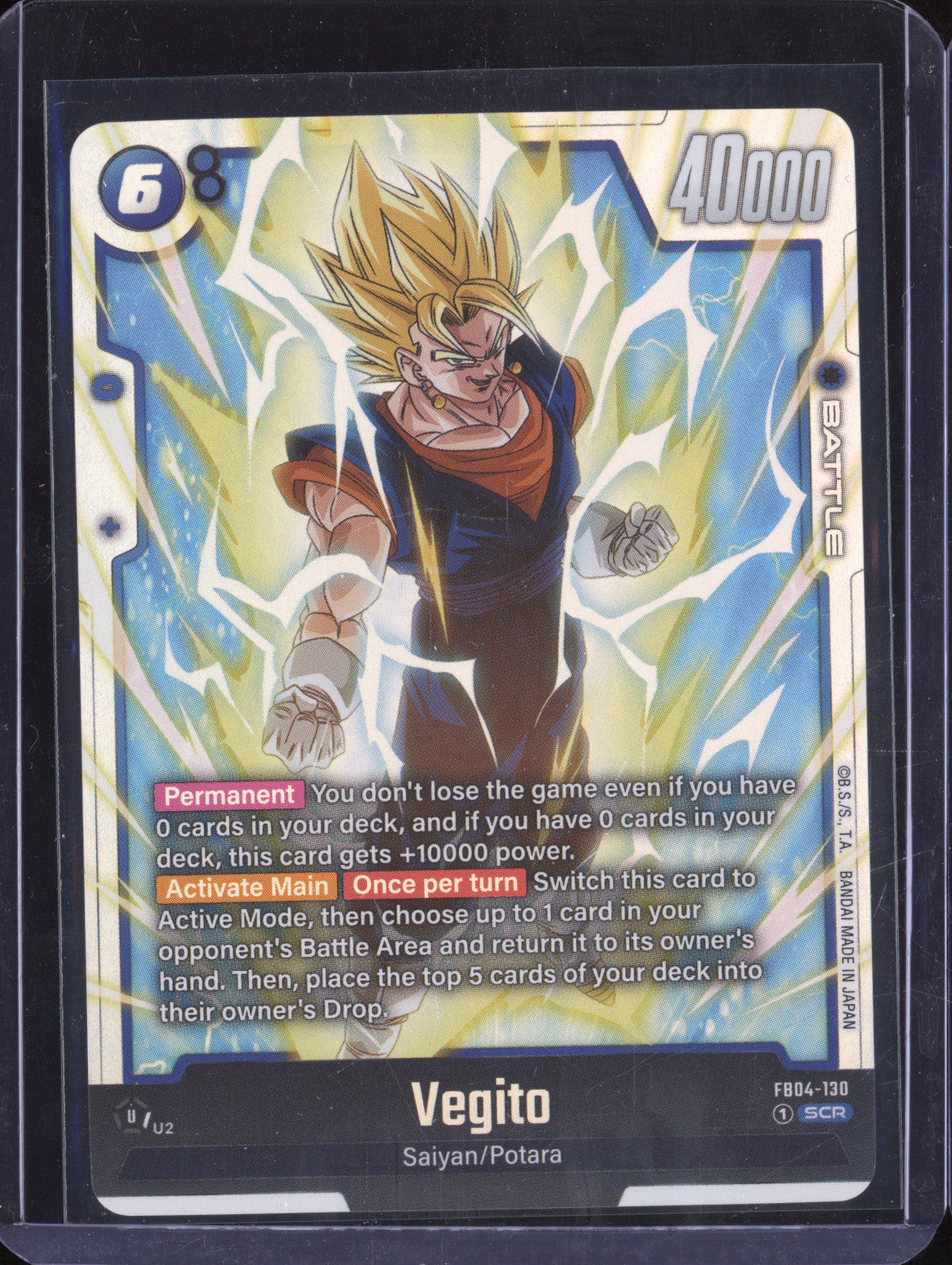Vegito 2024 Dragon Ball Super Fusion World Ultra Limit FB04-130 Secret Rare
