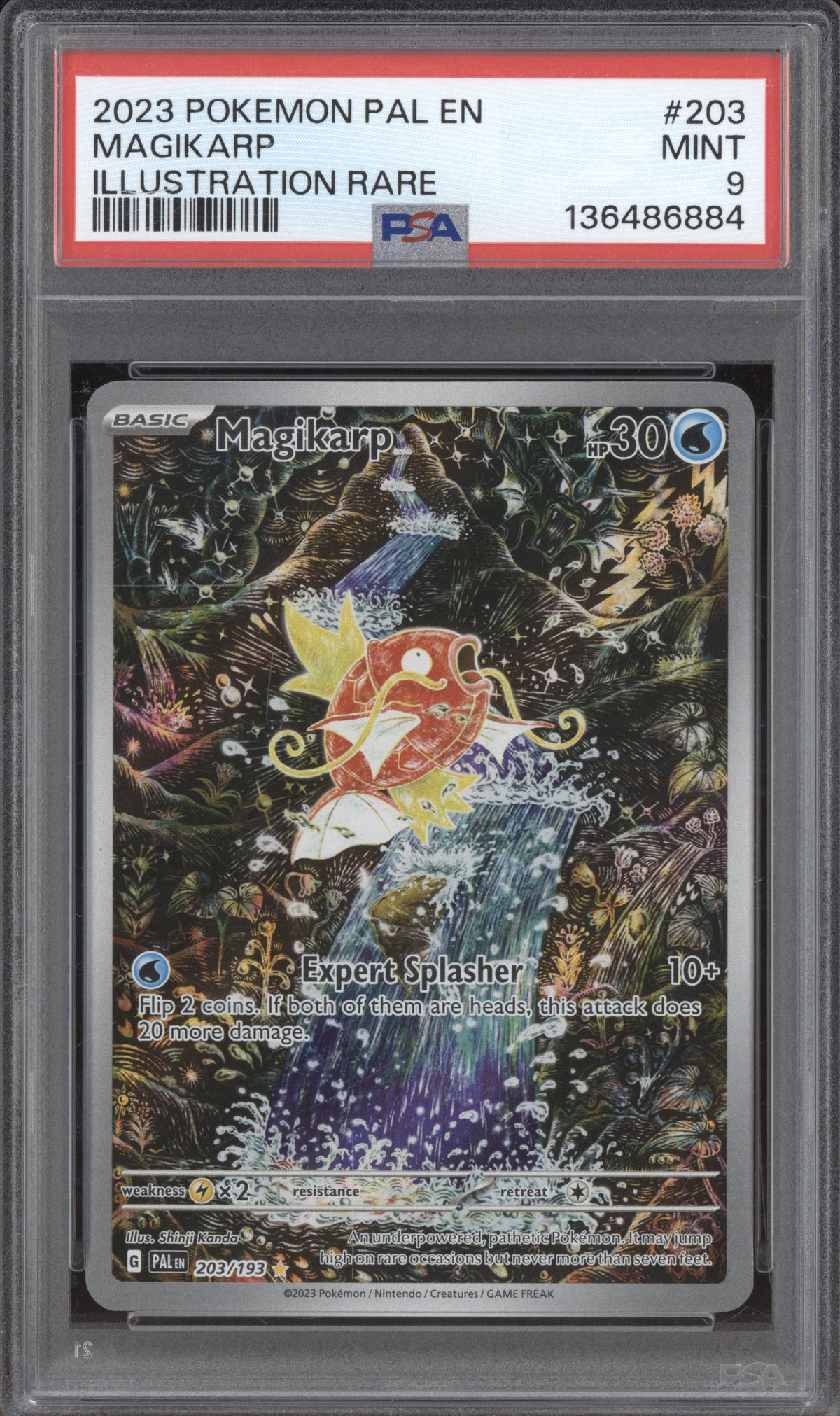2023 Pokemon Paldea Evolved PAL 203/193 Magikarp Illustration Rare PSA 9