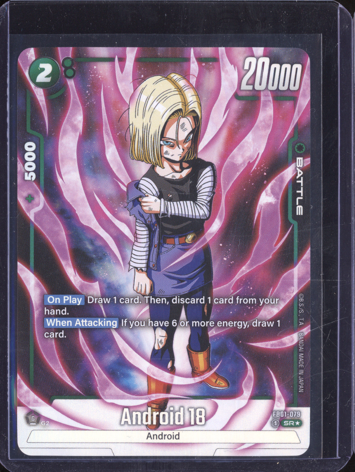 Android 18 2024 Dragon Ball Super Awakened Pulse FB01-079 Super Rare Alt Art