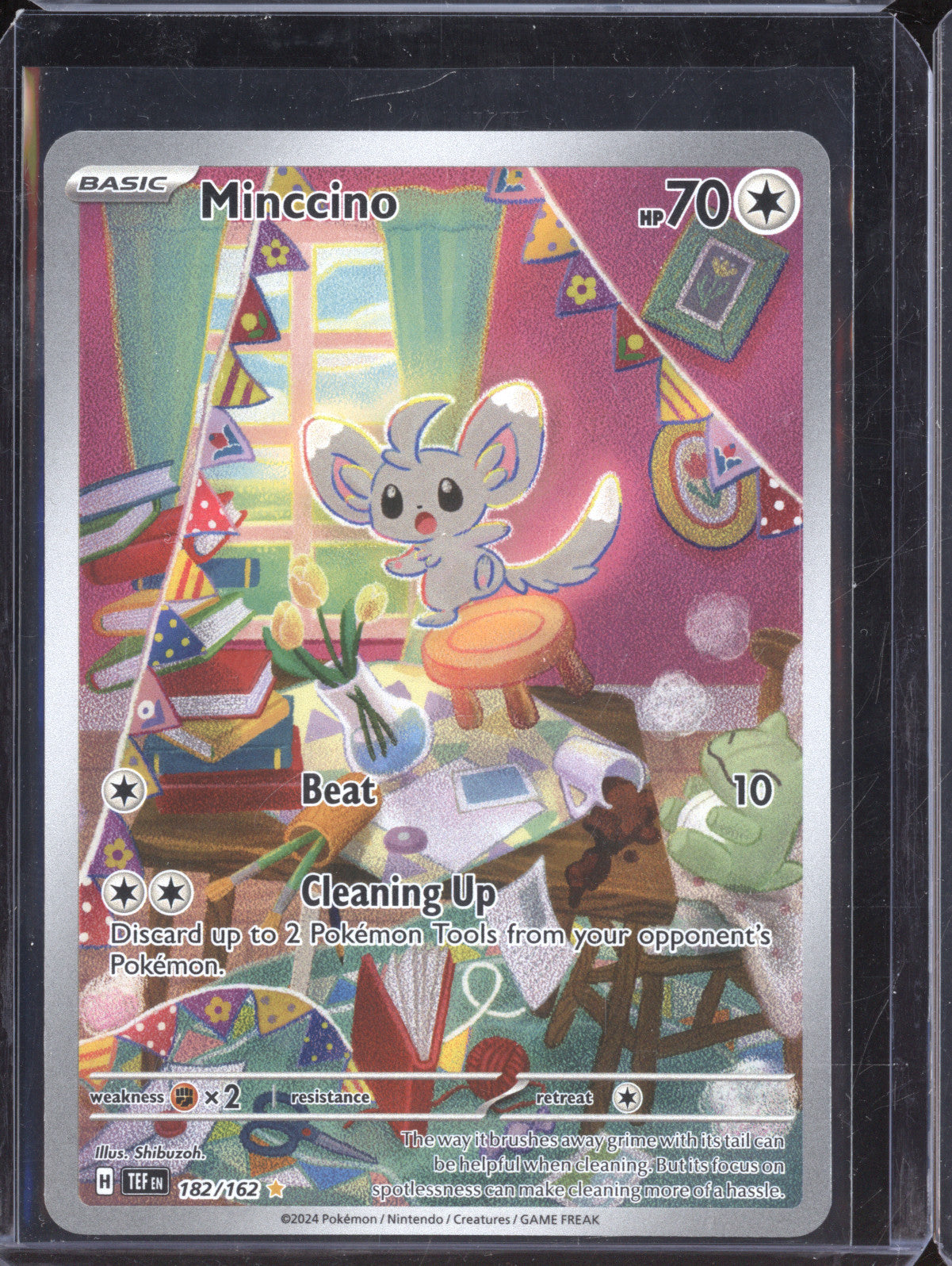 Minccino 2024 Pokemon Temporal Forces 182/162 Illustration Rare