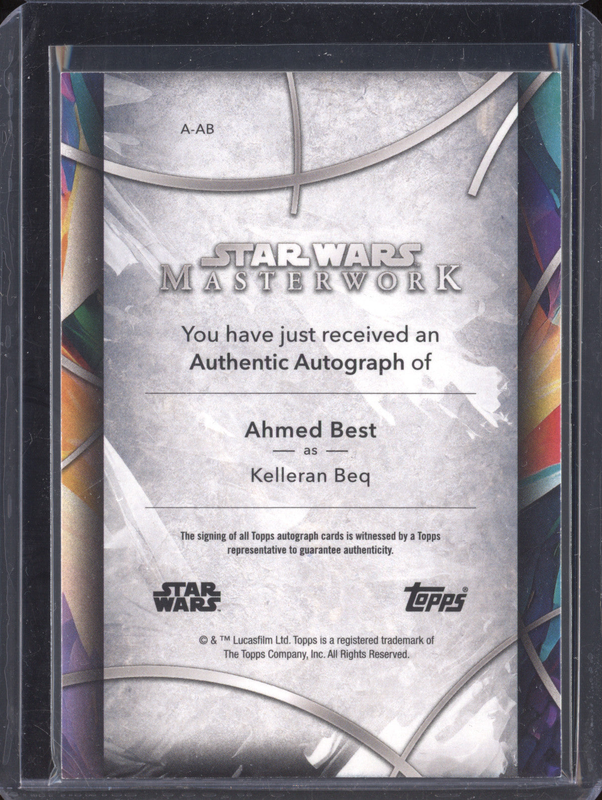 Kelleran Beq 2024 Topps Masterwork A-AB Autograph
