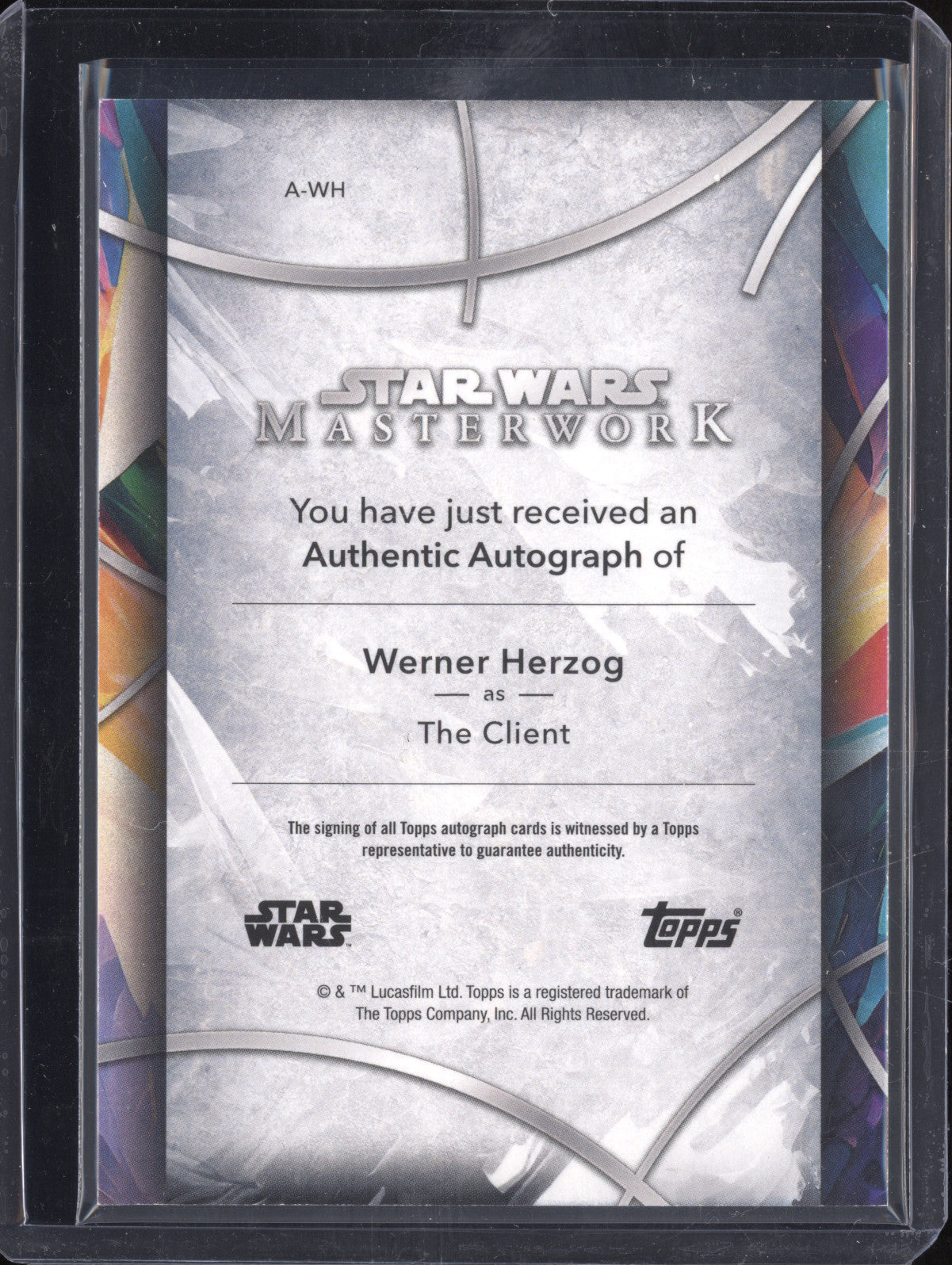 The Client 2024 Topps Masterwork A-WH Autograph
