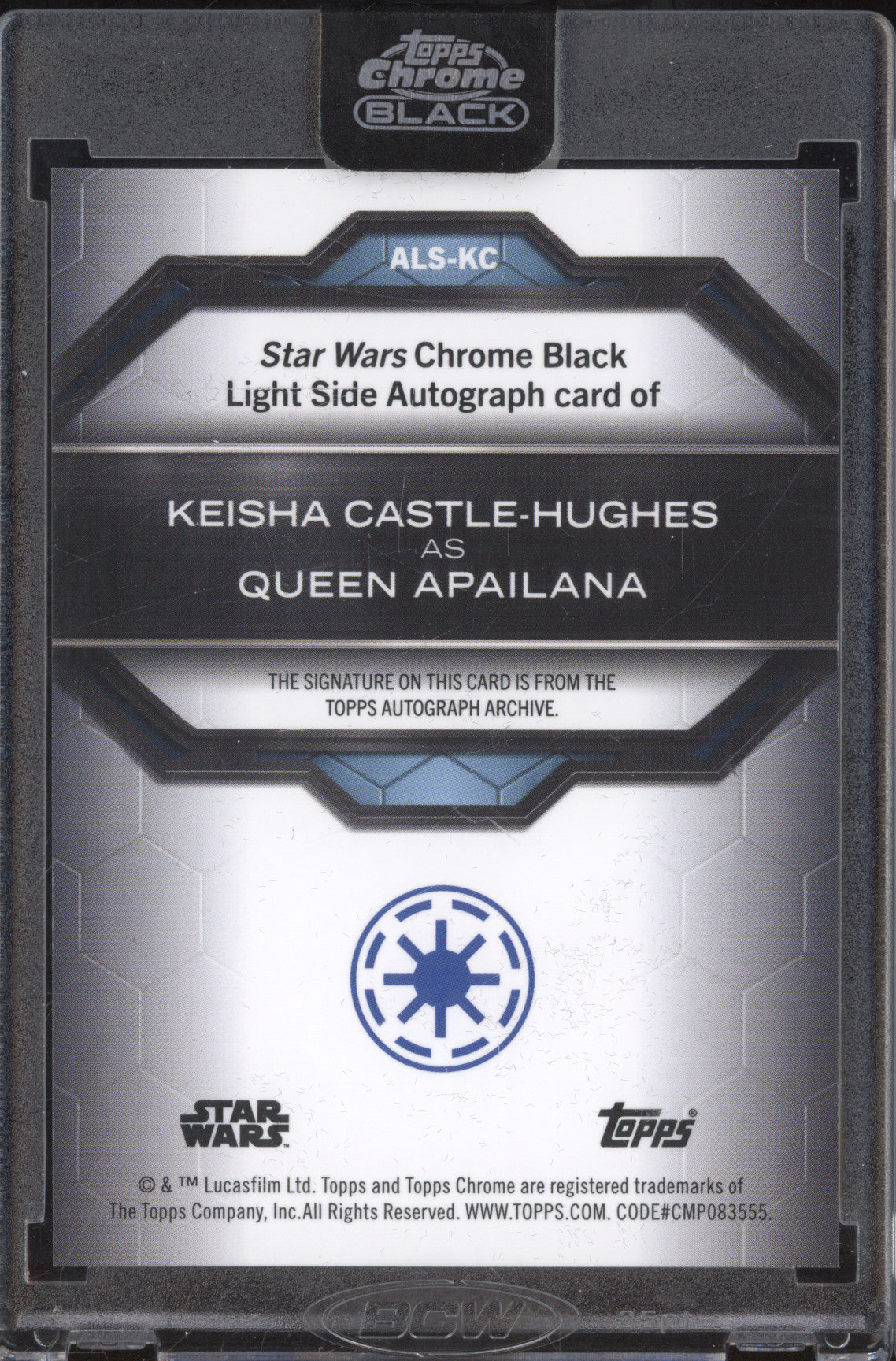 Queen Apailana 2024 Topps Chrome Black ALS-KC Light Side Auto Red Blue Lava /99