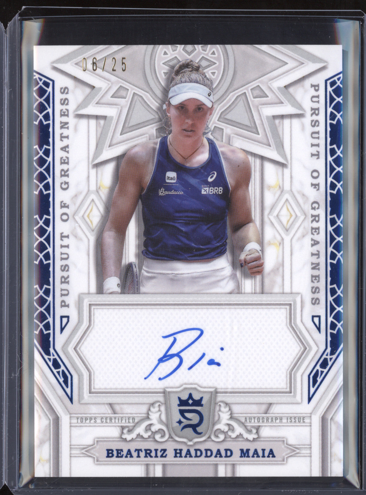 Beatriz Haddad Maia 2024 Topps Royalty Tennis Pursuit of Greatness Auto Blue /25