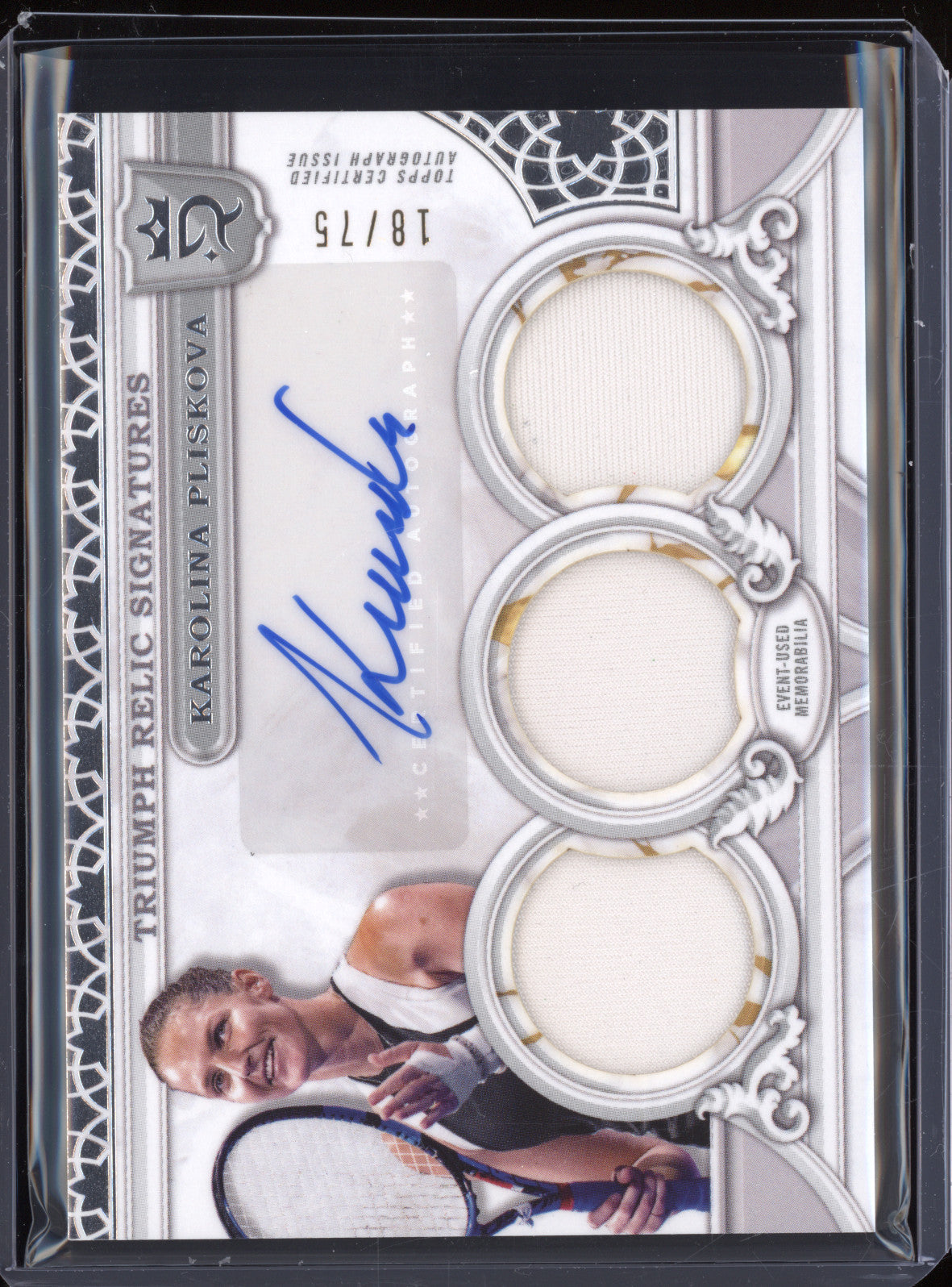 Karolina Pliskova 2024 Topps Royalty Tennis TRS-KP Triumph Relic Auto 18/75