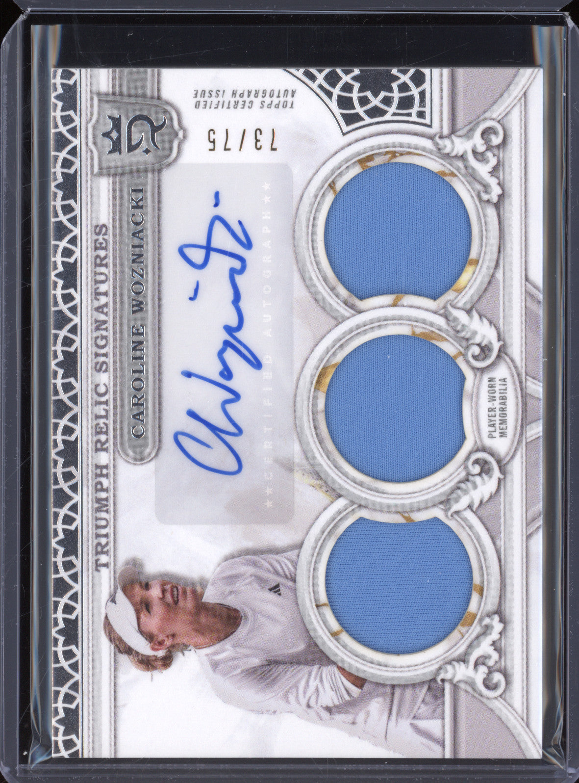 Caroline Wozniacki 2024 Topps Royalty Tennis TRS-CW Triumph Relic Auto 73/75