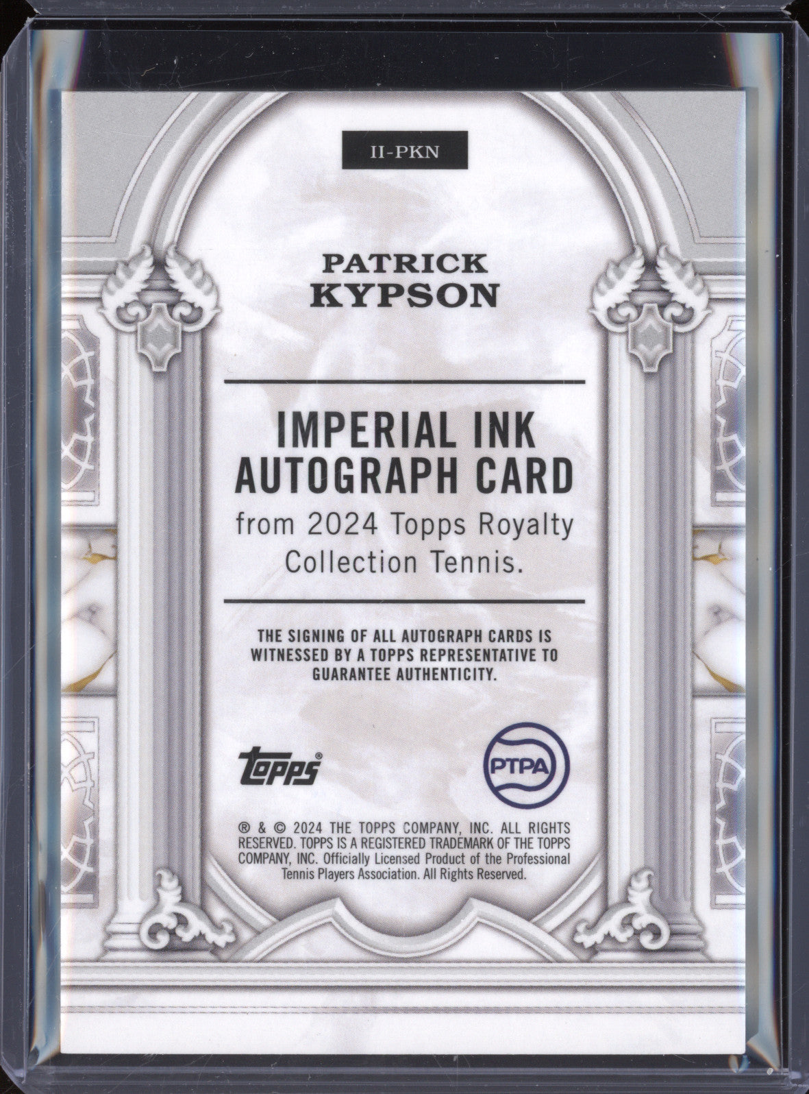 Patrick Kypson 2024 Topps Royalty Tennis II-PKN Imperial Ink Gold Auto 6/10