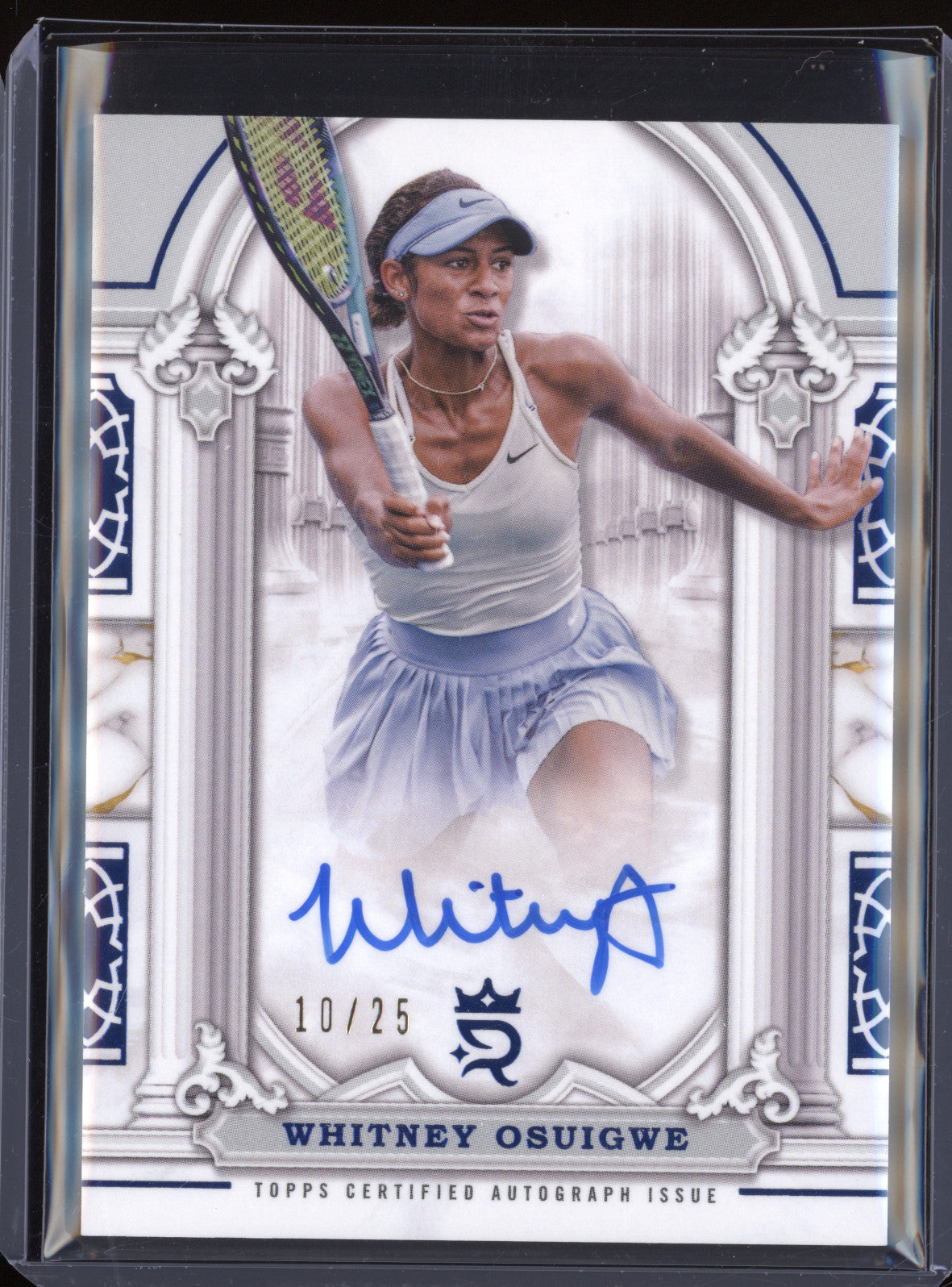 Whitney Osuigwe 2024 Topps Royalty Tennis II-WOE Imperial Ink Blue Auto 10/25