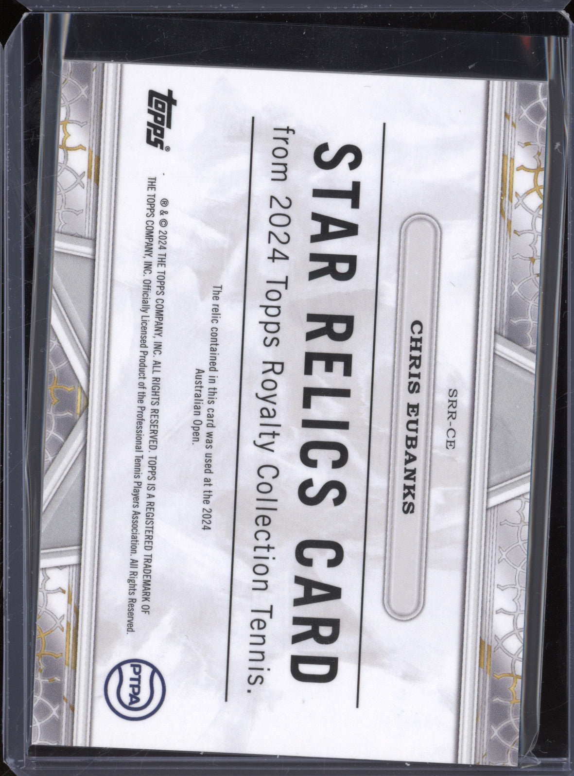 Chris Eubanks 2024 Topps Royalty Tennis SRR-CE Star Relics Blue 08/25