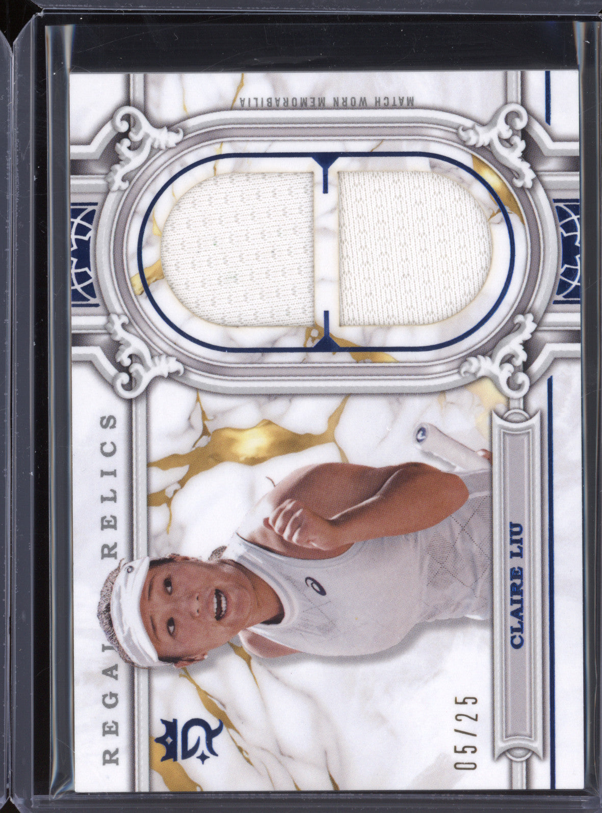 Claire Liu 2024 Topps Royalty Tennis RER-CL Regalia Relics Blue 05/25
