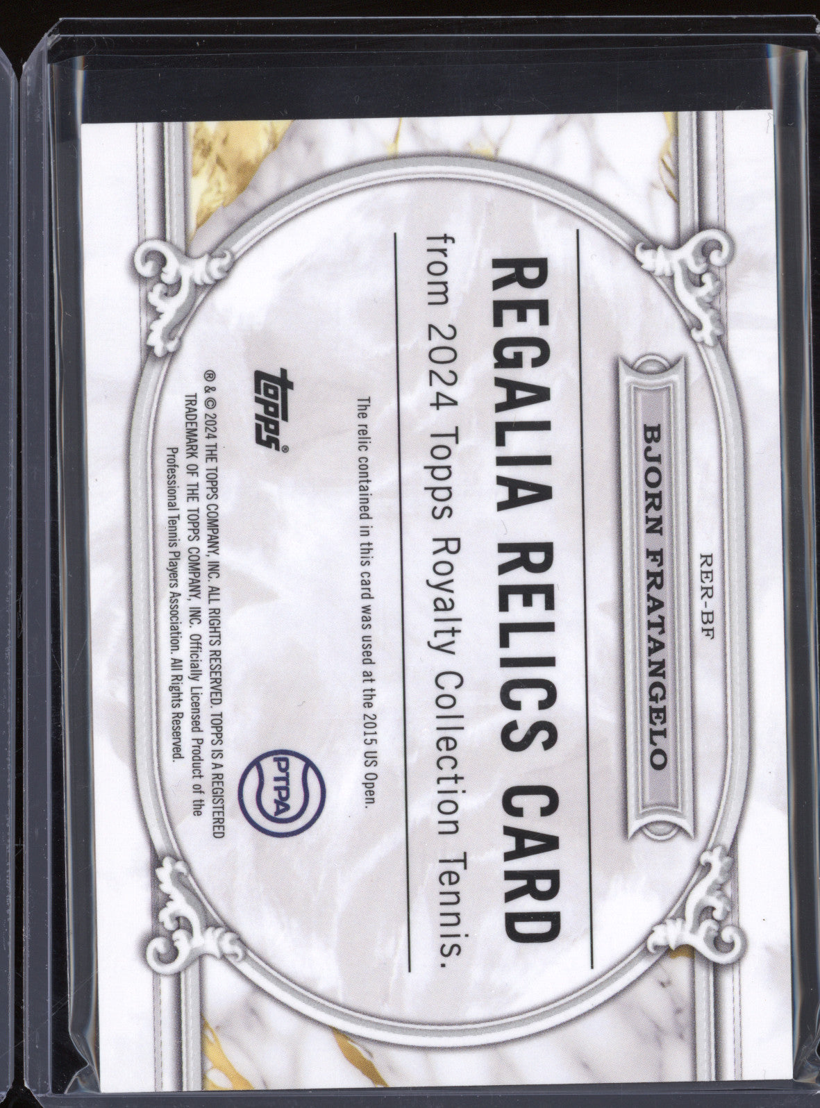 Bjorn Fratangelo 2024 Topps Royalty Tennis RER-BF Regalia Relics Gold 7/10