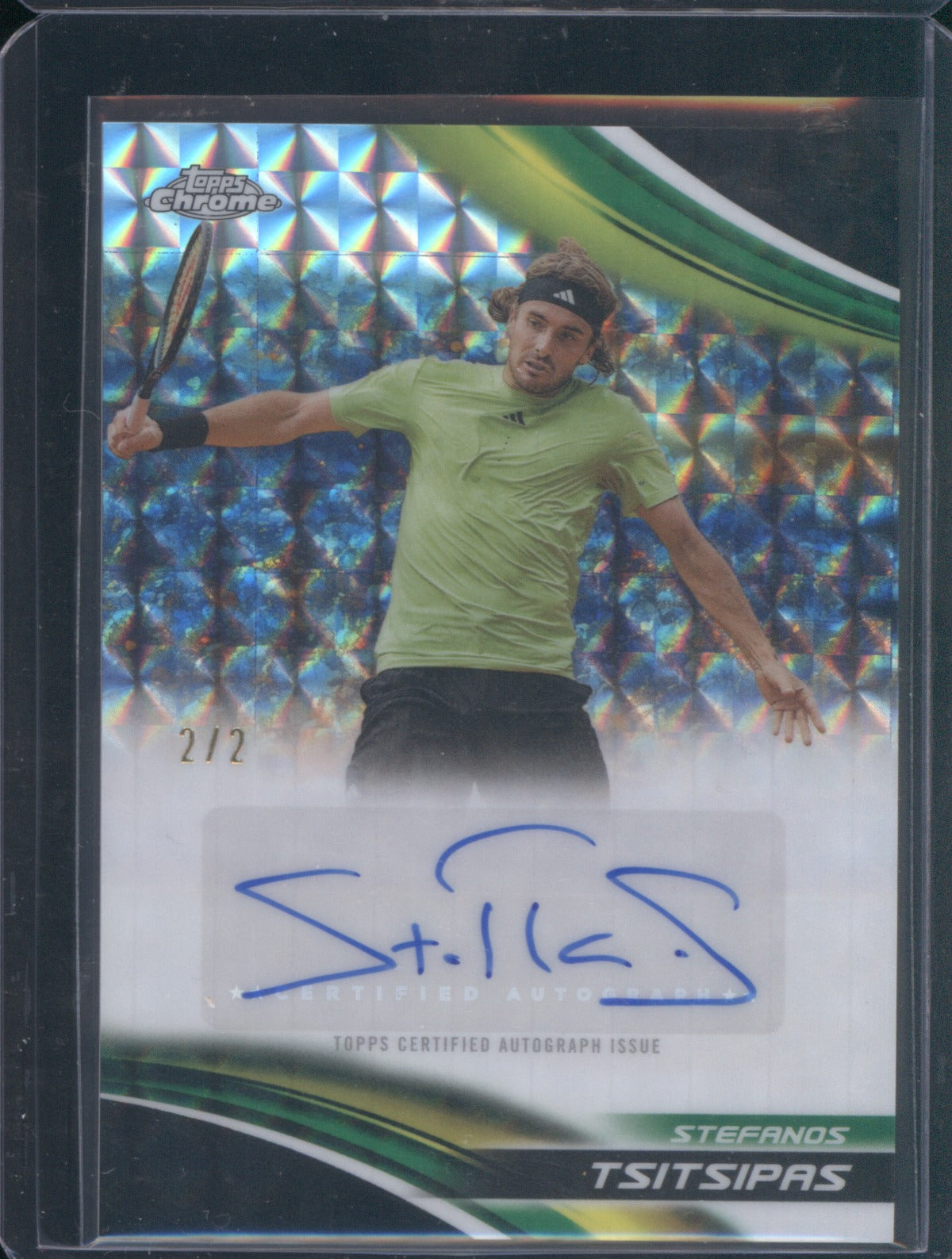 Stefanos Tsitsipas 2025 Topps Chrome Tennis #CA-STS Black Geometric Auto 2/2