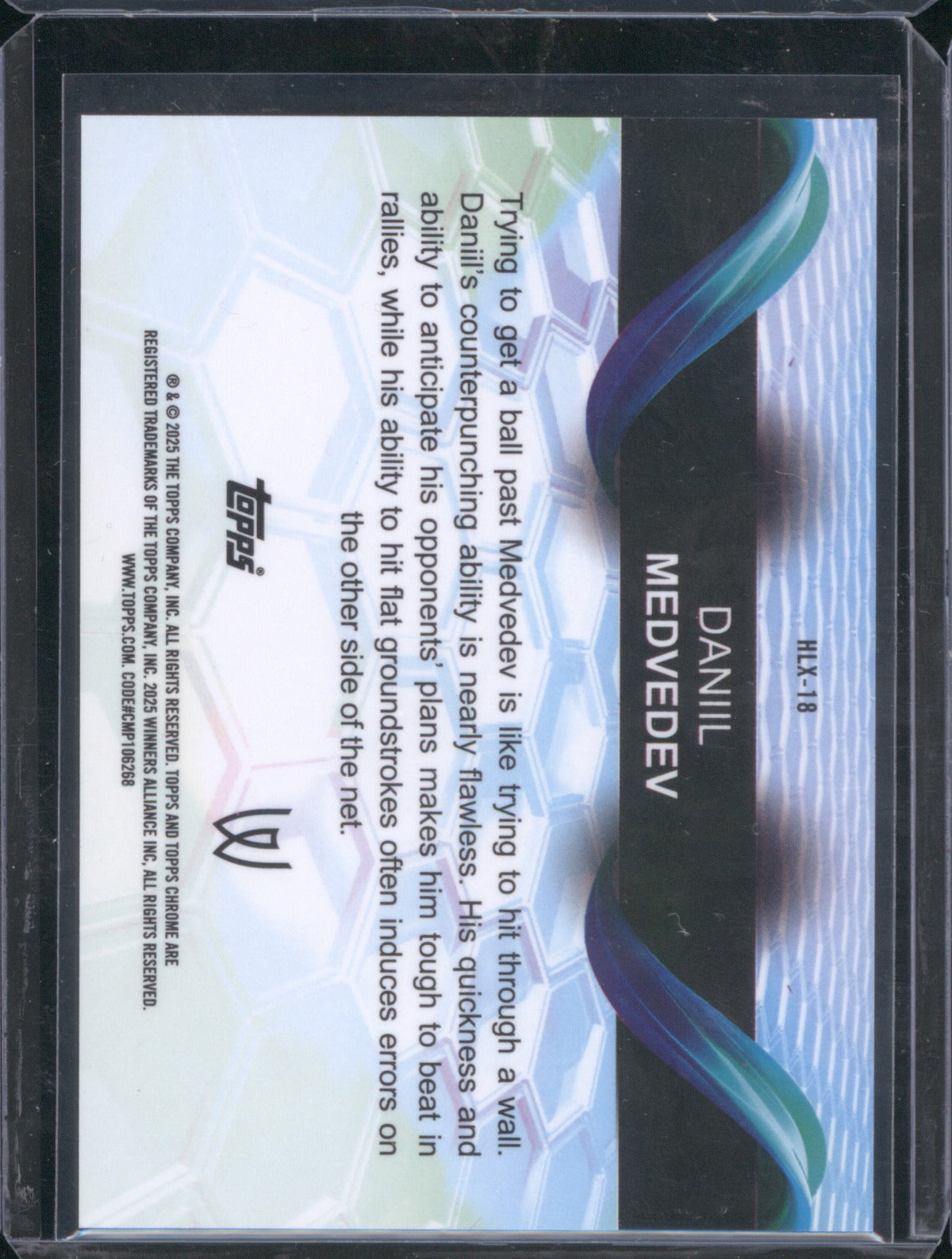 Daniil Medvedev 2025 Topps Chrome HLX-18 Helix SSP