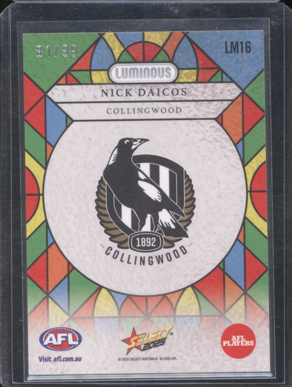 Nick Daicos 2024 AFL Select Footy Stars Luminous Myriad LM16 Collingwood /99