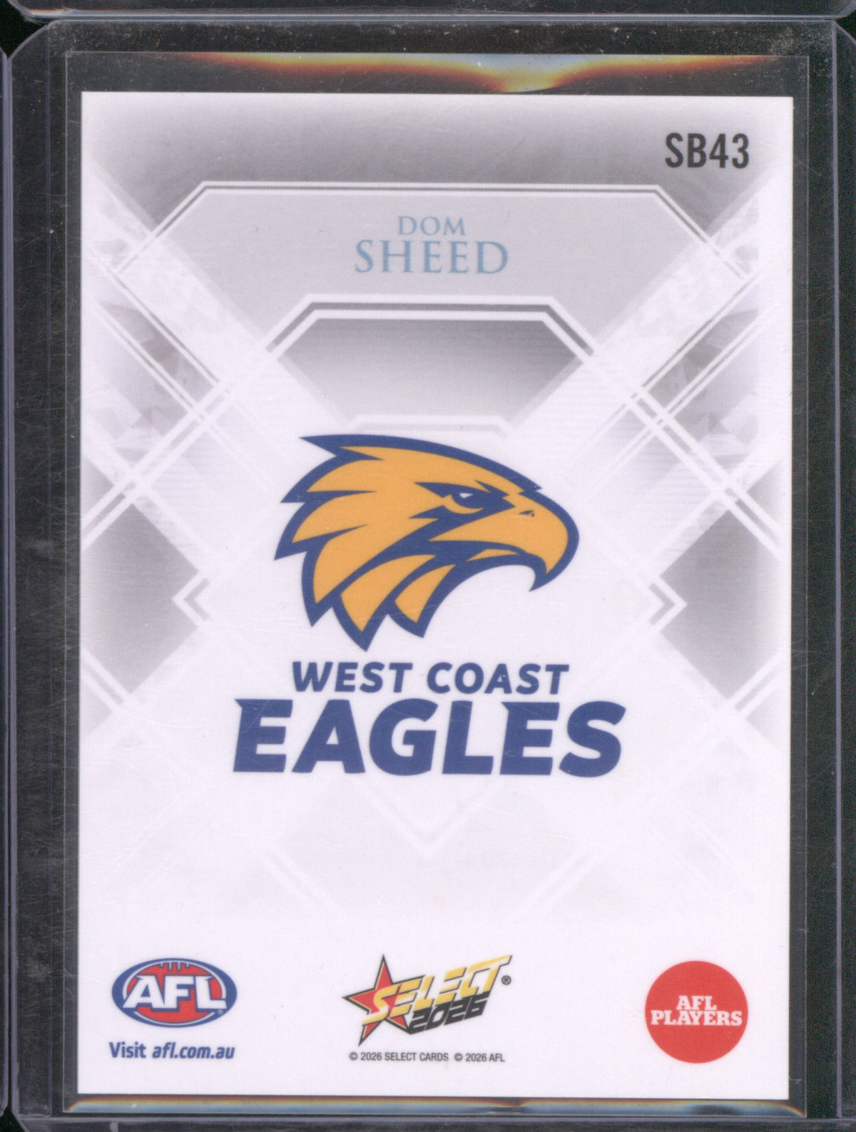 Dom Sheed 2026 AFL Select Footy Stars SB43 Silver Blend Refractor /40