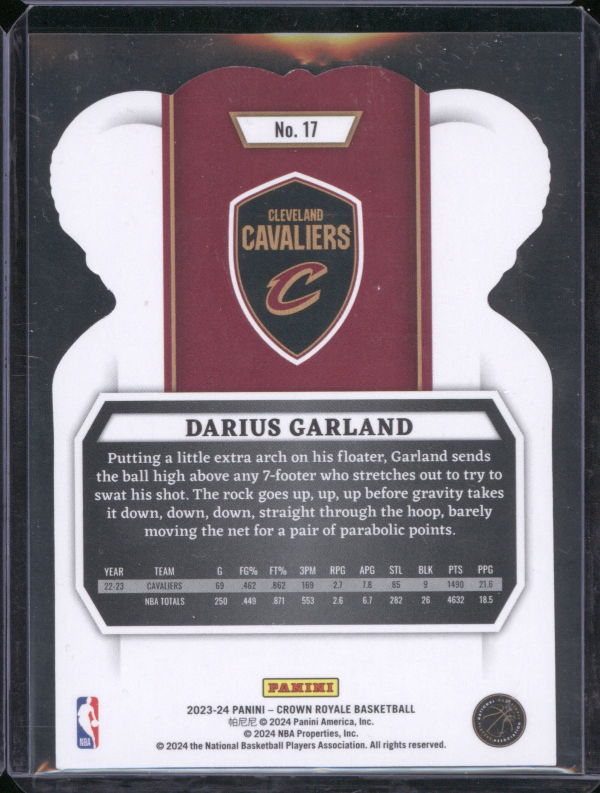 Darius Garland 2023 Panini Crown Royale 17 Pink Crystal /75