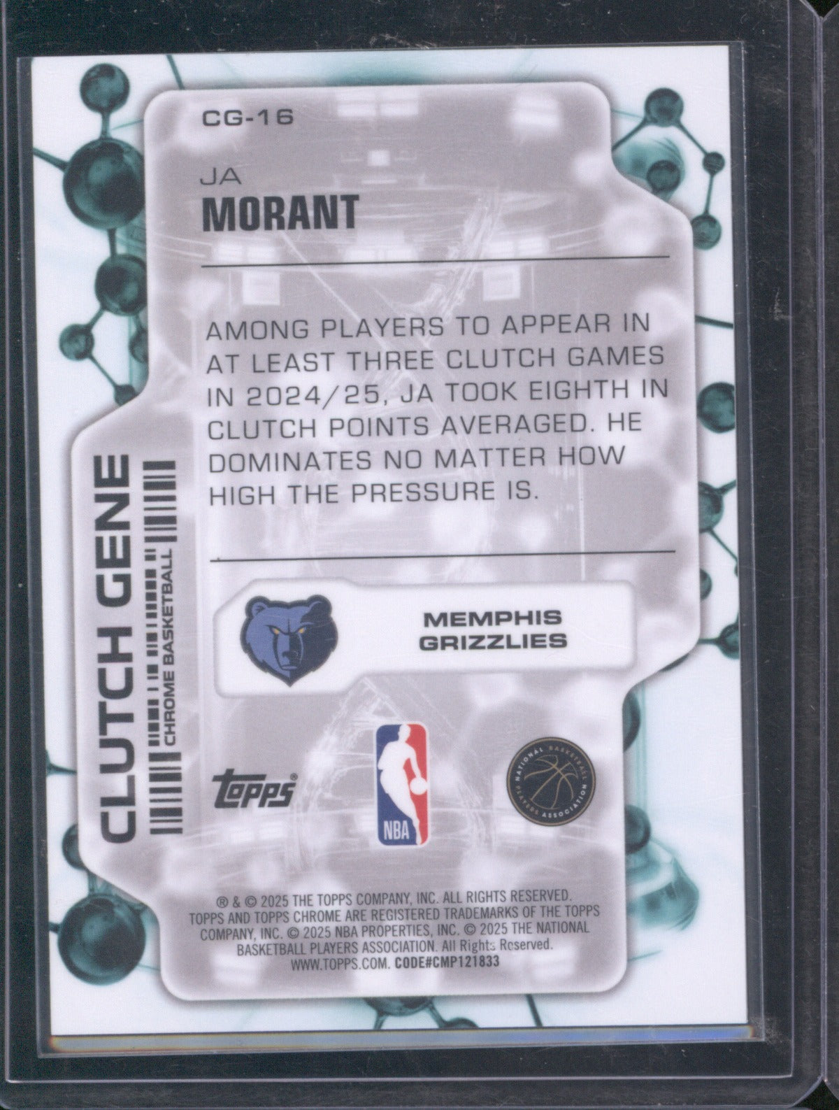 Ja Morant 2025 Topps Chrome CG-16 Clutch Gene Orange /25