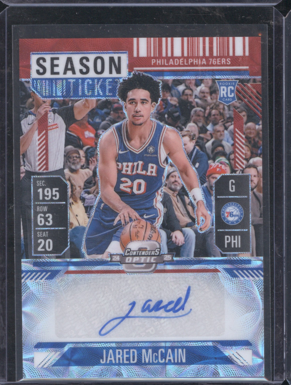 Jared McCain 2024 Panini Mosaic RST-JAR Season Ticket International Auto RC