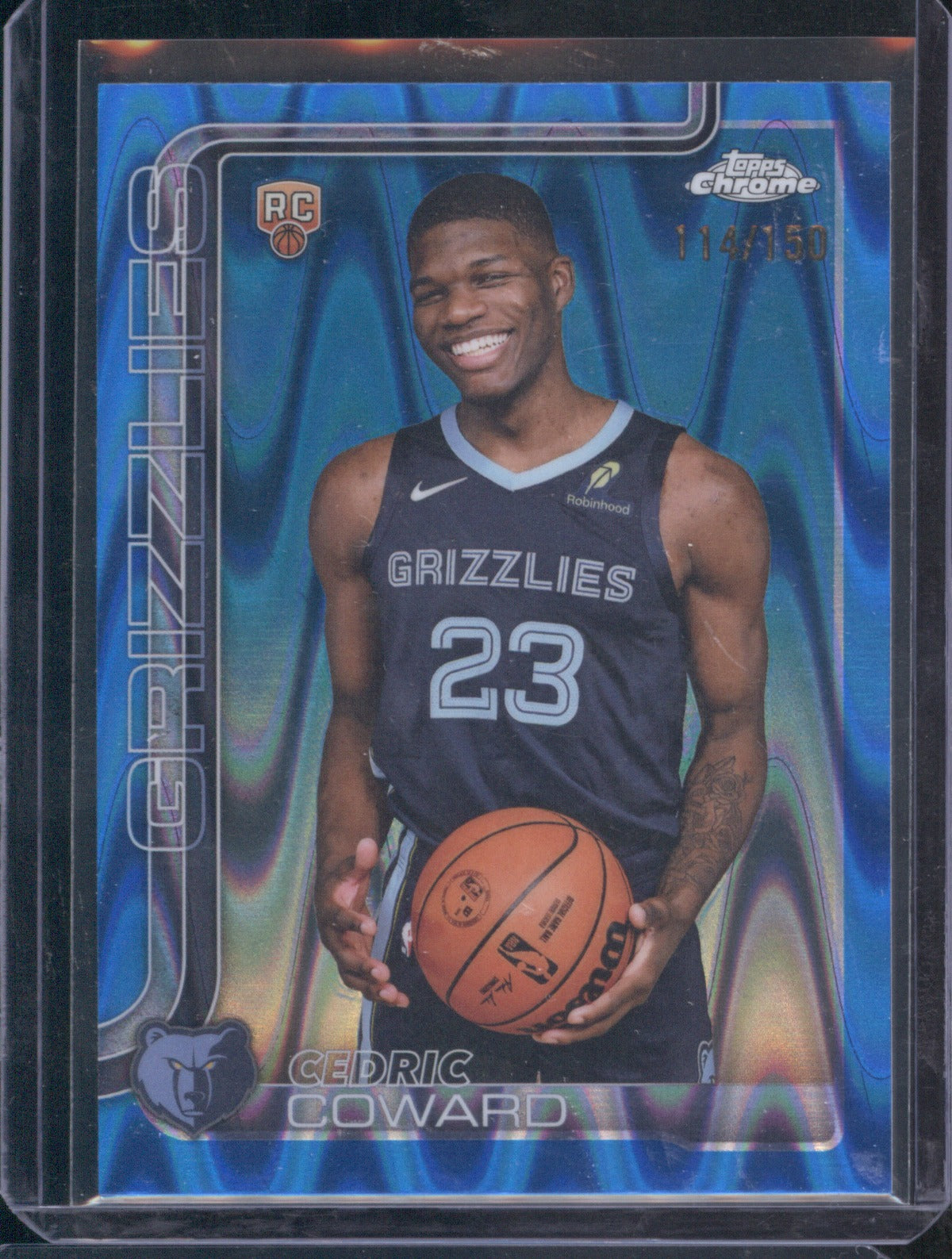 Cedric Coward 2025 Topps Chrome 261 Blue Raywave Refractor /150