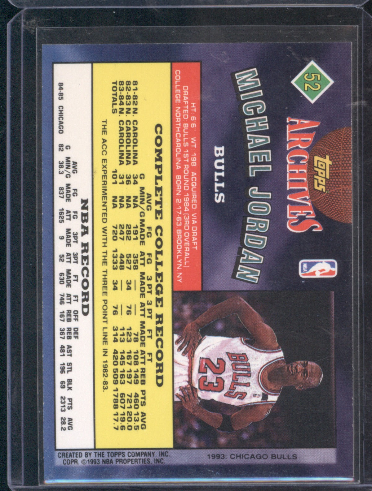 1992 Topps 1992-93 Archives Michael Jordan 52