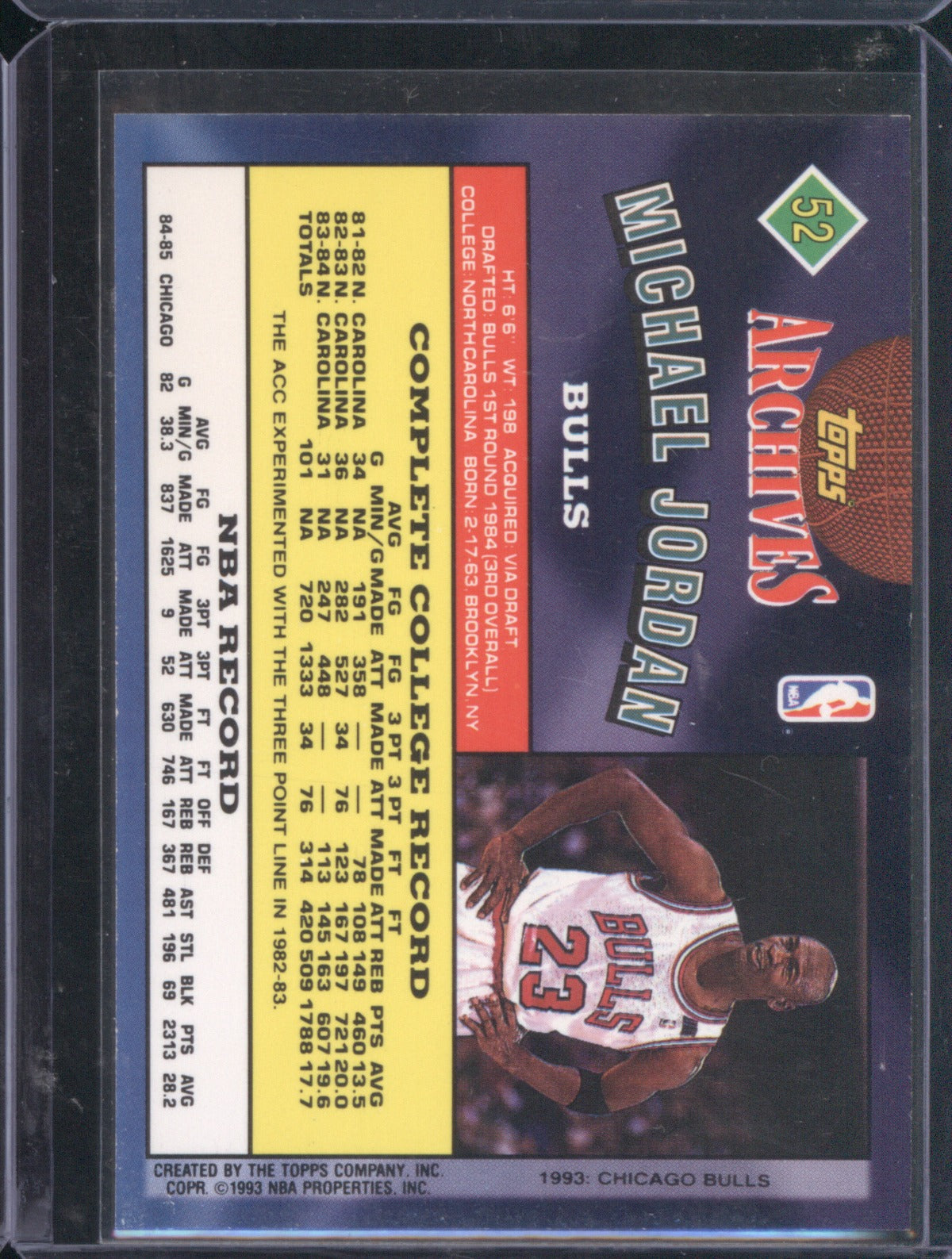 1992 Topps 1992-93 Archives Michael Jordan 52