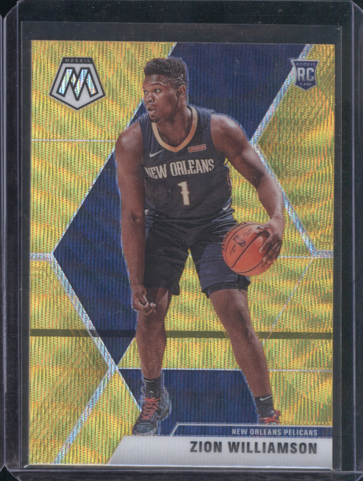 Zion Williamson 2019 Panini Mosaic 209 Gold Wave