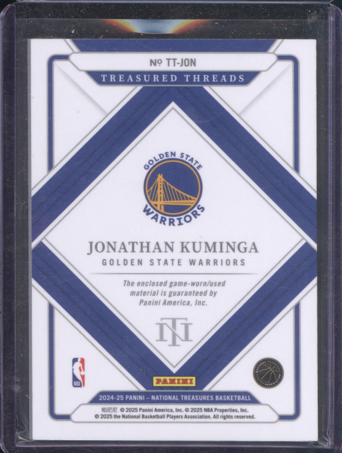 Jonathan Kuminga 2024 Panini National Treasures TT-JON Red /24