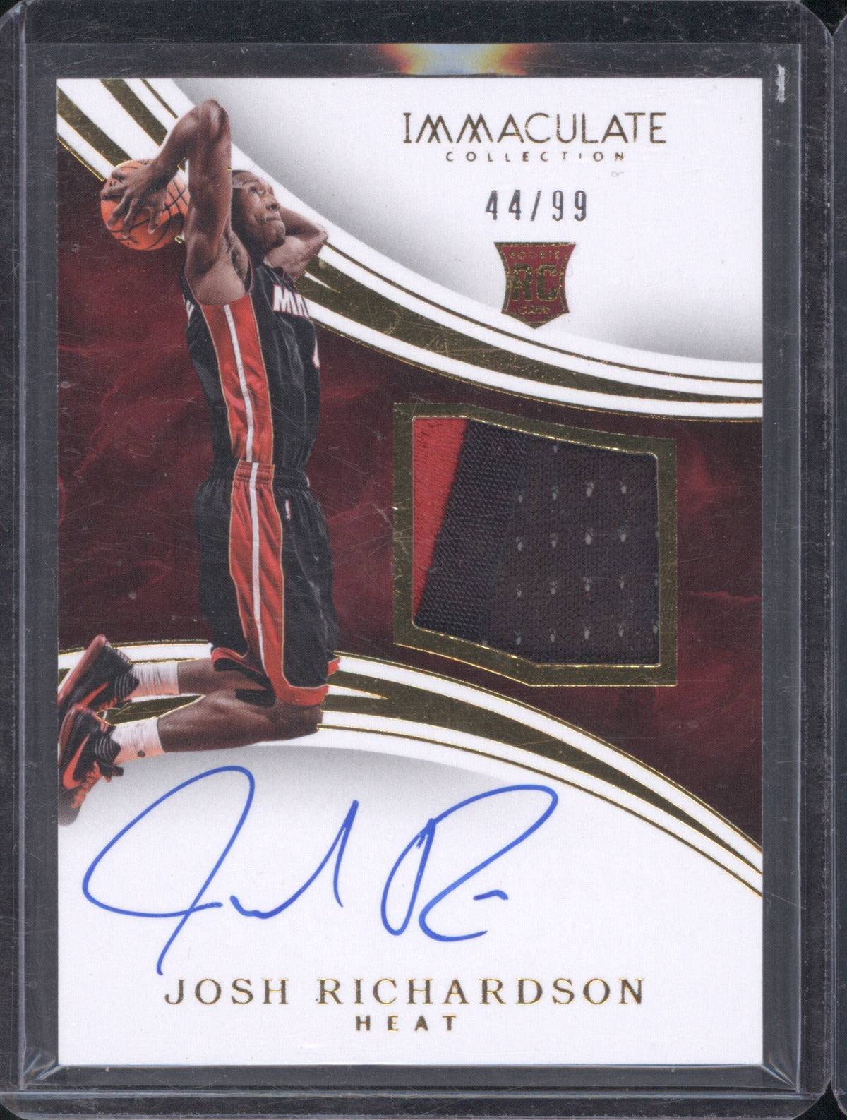 2015 Panini Immaculate Collection Josh Richardson RC Patch Auto 44/99