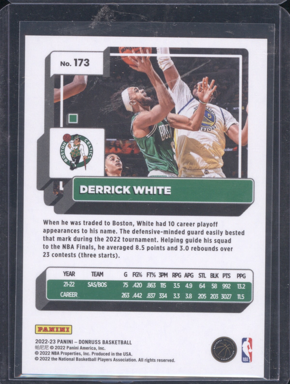 2022 Panini Donruss Derrick White 173 Gold Choice 06/10