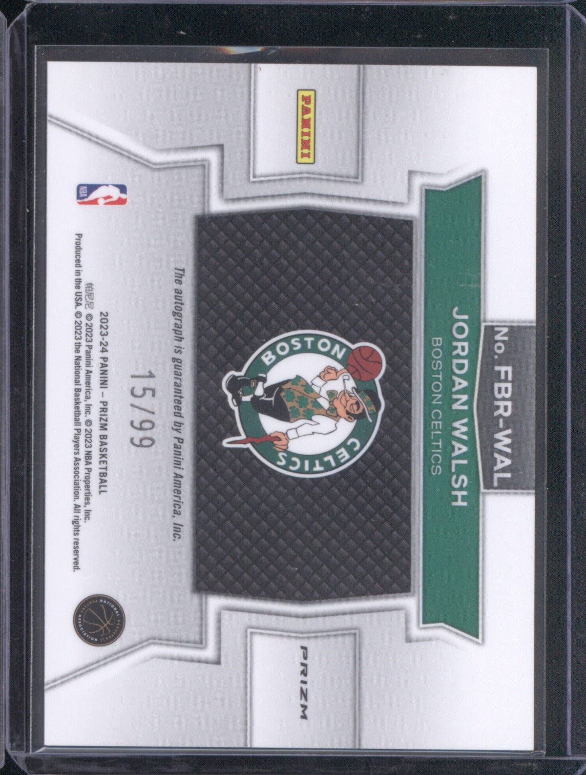 2023 Panini Prizm Fast Break Jordan Walsh Rookie Auto Red 15/99