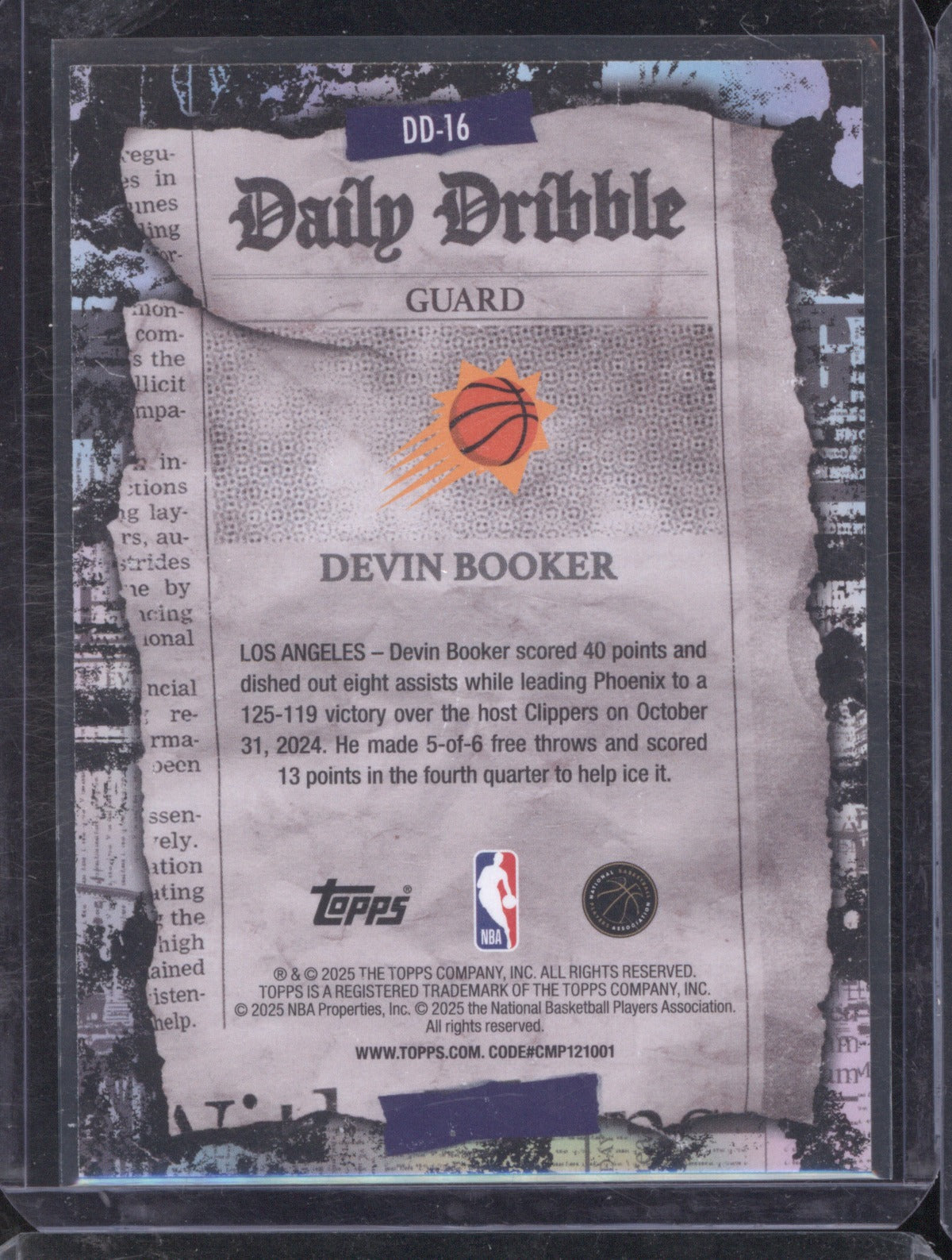 2025 Topps Devin Booker Daily Dribble Green 98/99
