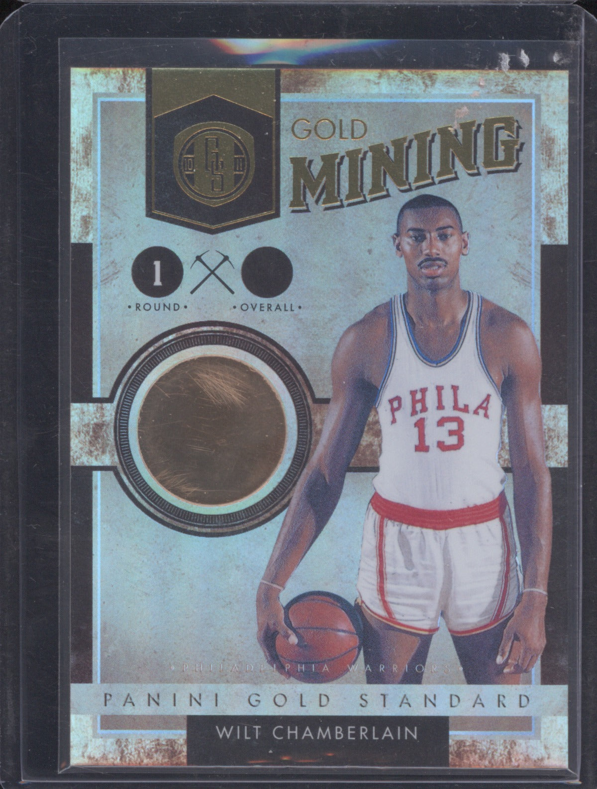 2010 Panini Gold Standard Wilt Chamberlain Gold Mining 14K Piece 5/8