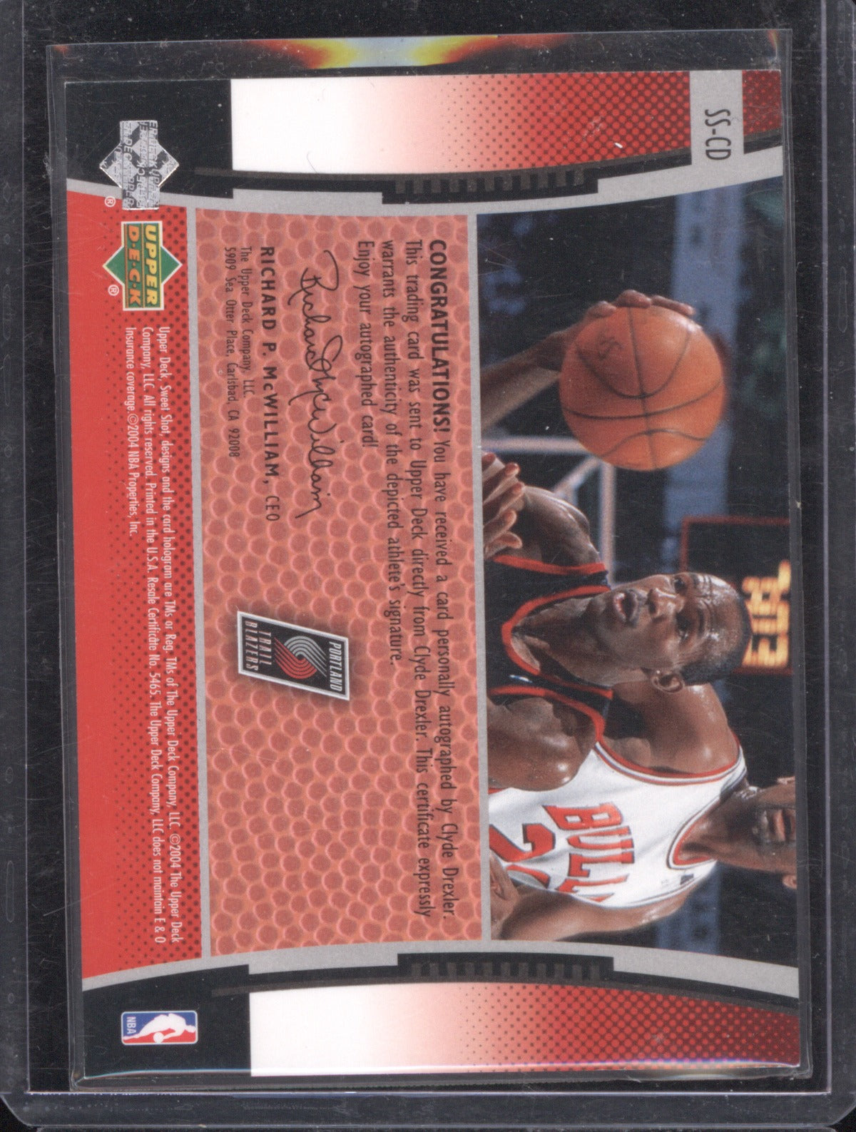 2004 Upper Deck Sweet Shot Clyde Drexler Auto
