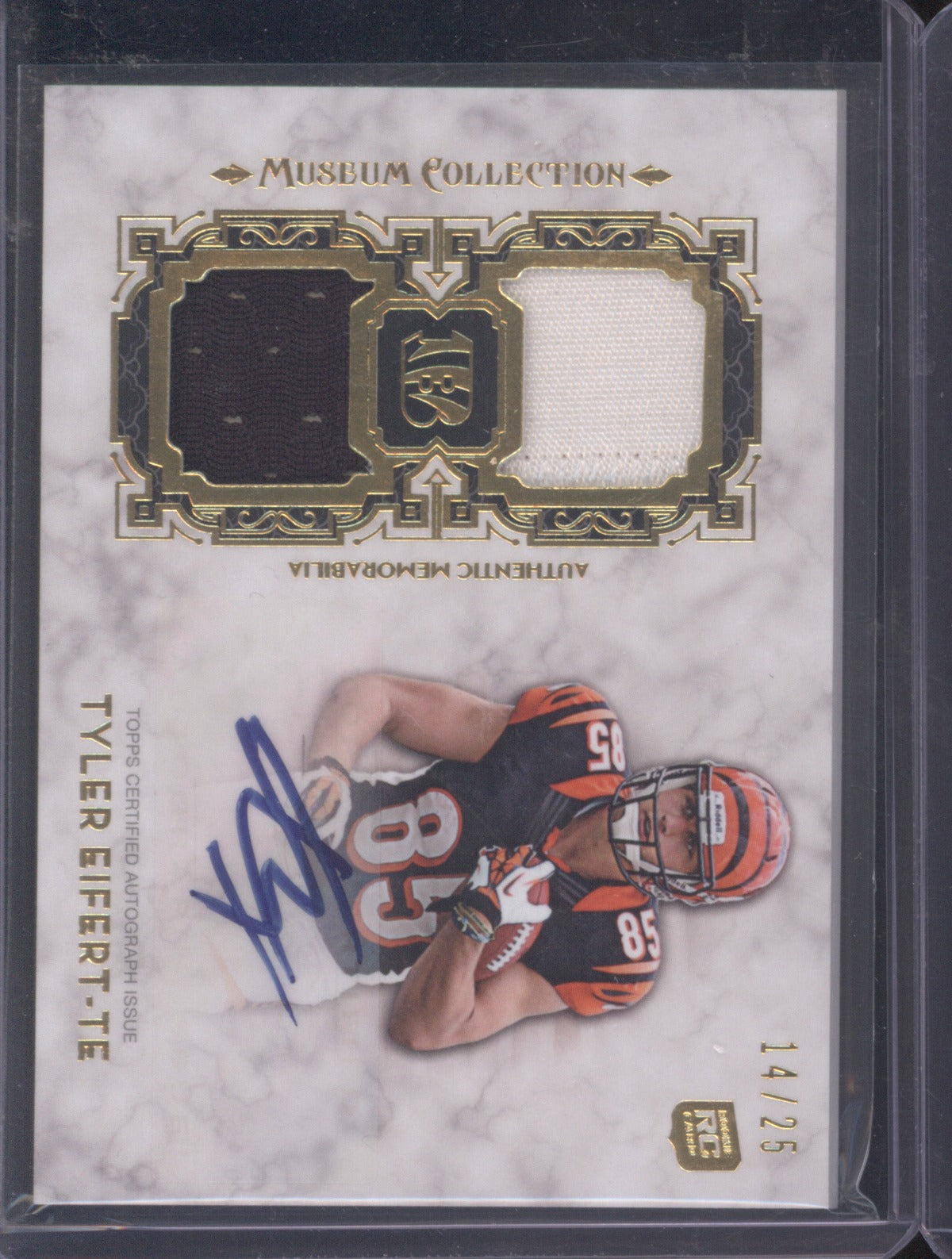 2013 Topps Museum Tyler Eifert RC Signature Swatches Dual Relic 14/25