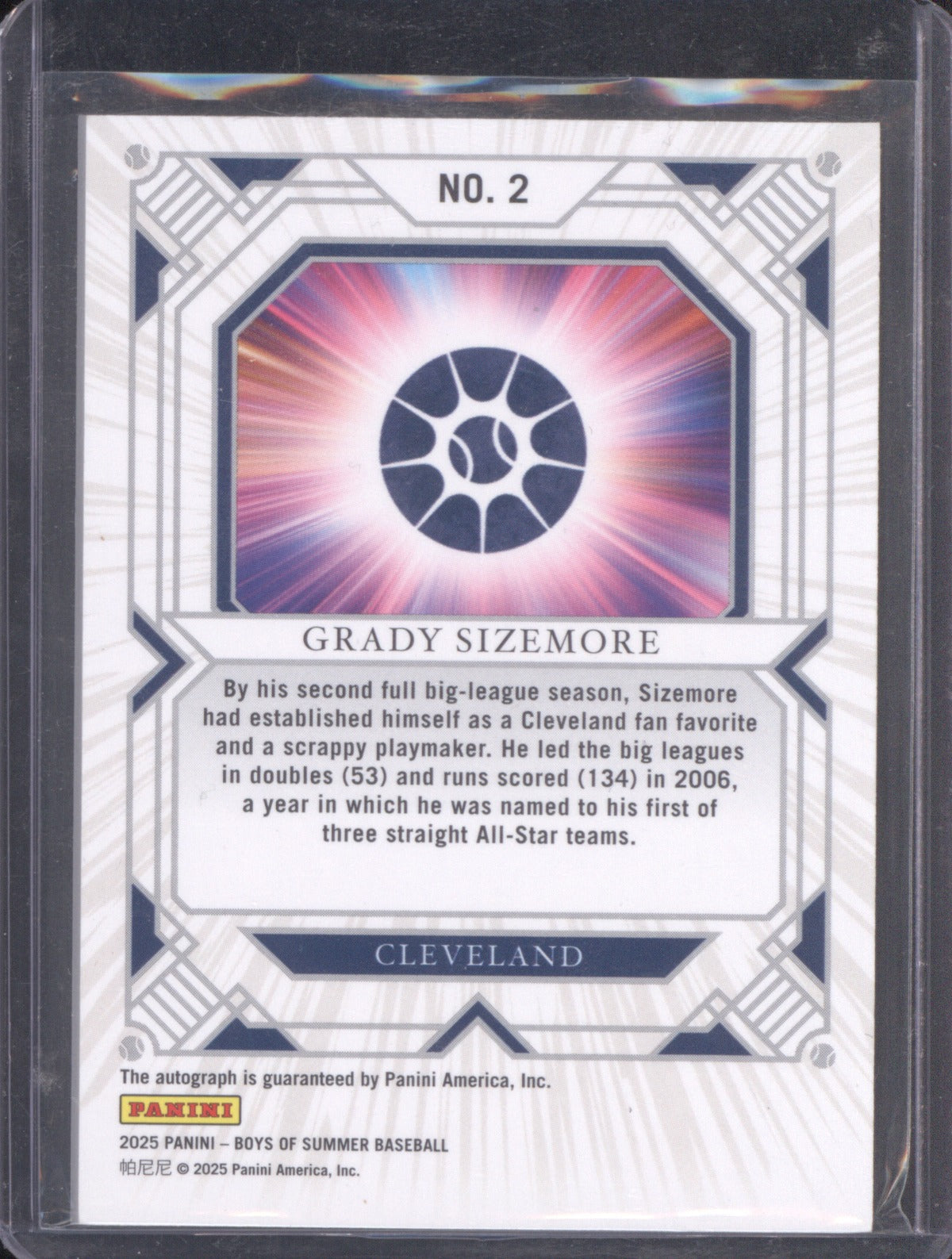 2025 Panini Boys of Summer Grady Sizemore Fan Favorites Auto 19/25