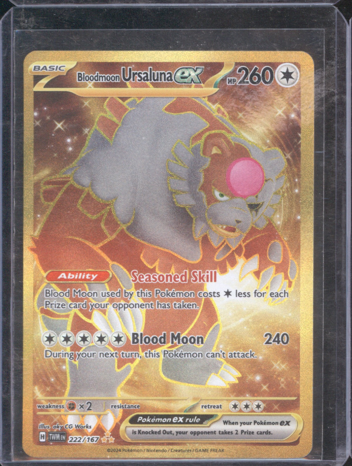 Bloodmoon Ursaluna ex 2024 Pokémon Twilight Masquerade 222/167 Hyper Rare Holo