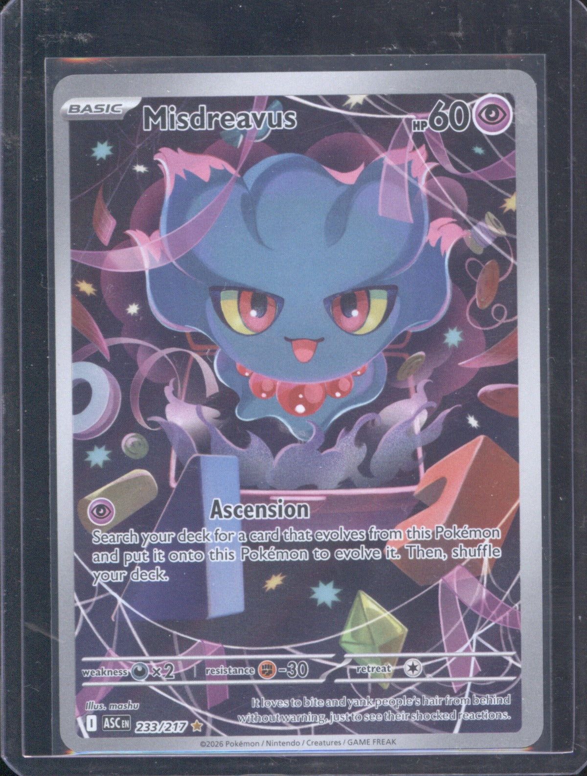 2026 Pokemon Ascended Heroes Misdreavus Illustration Rare 233/217