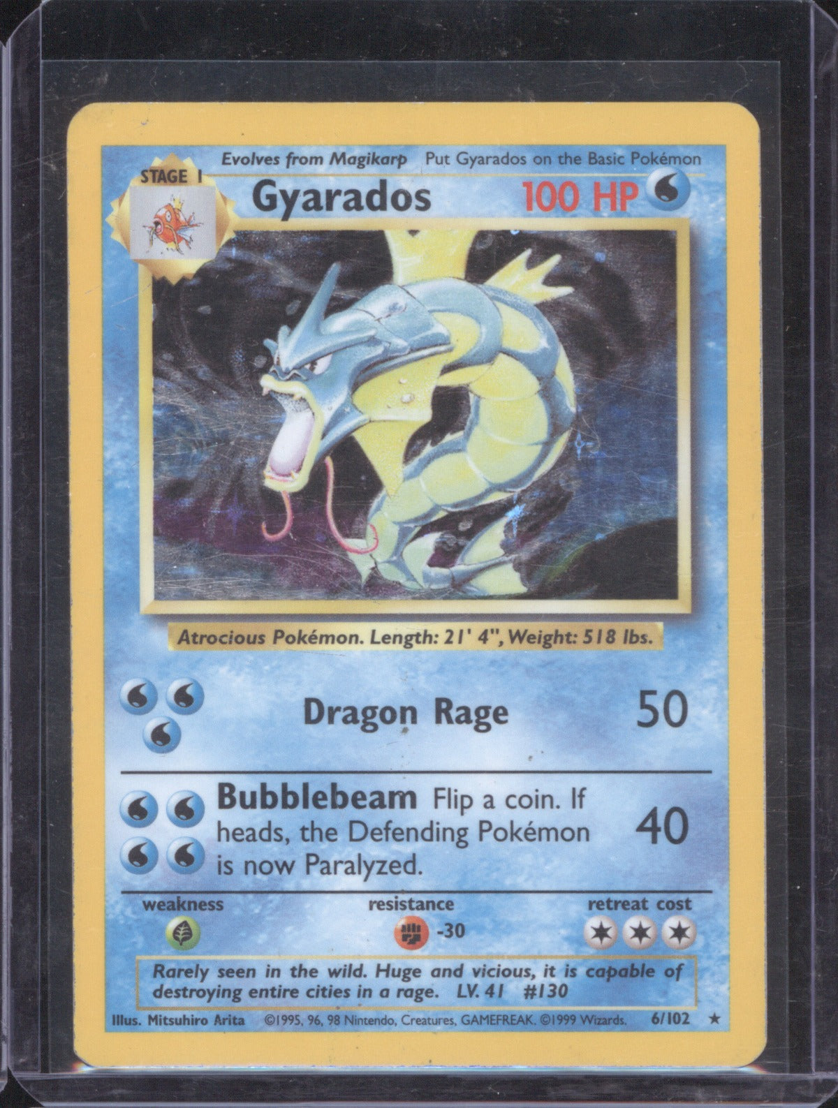 Gyarados 1999 Wizards of the Coast Base Set 6/102 Holo