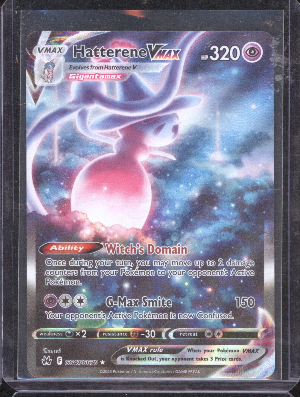2023 Pokemon Hatterene VMAX GG47/GG70 Crown Zenith Galarian Gallery Holo