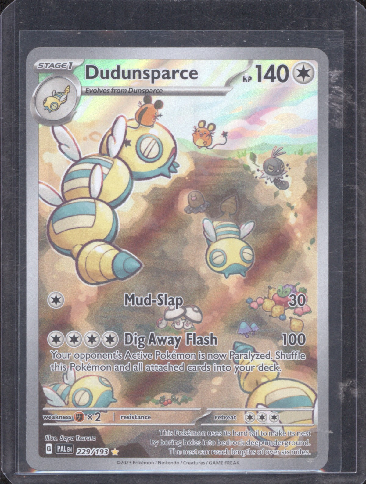 Dudunsparce 2023 Pokémon Paldea Evolved 229/193 Illustration Rare Holo