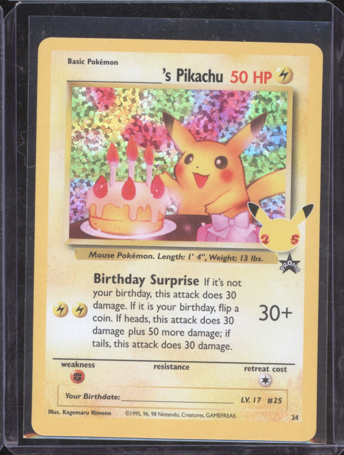 Pikachu 2021 Wizards of the Coast Celebrations 24 Classic Collection Holo