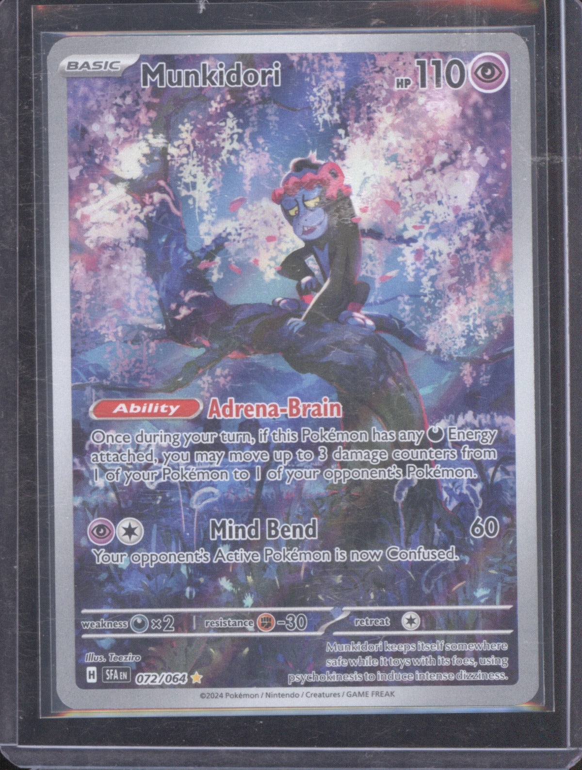 Munkidori 2024 Pokemon Scarlet & Violet 072/064 Shrouded Fable Holo