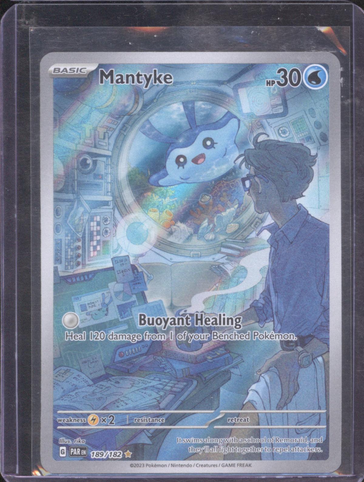 2023 Pokémon Mantyke 189/182 SV04 Paradox Rift Illustration Rare