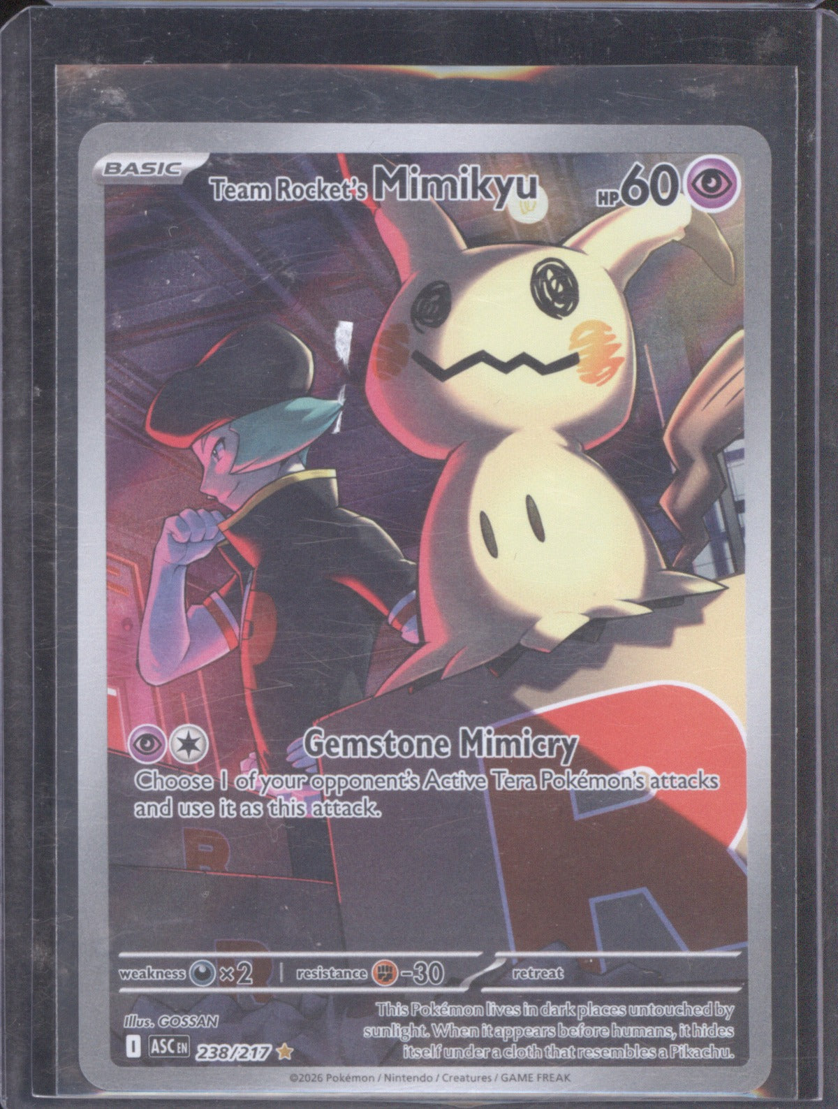 Team Rocket's Mimikyu 2026 Pokemon Ascended Heroes 238/217 Illustration Rare