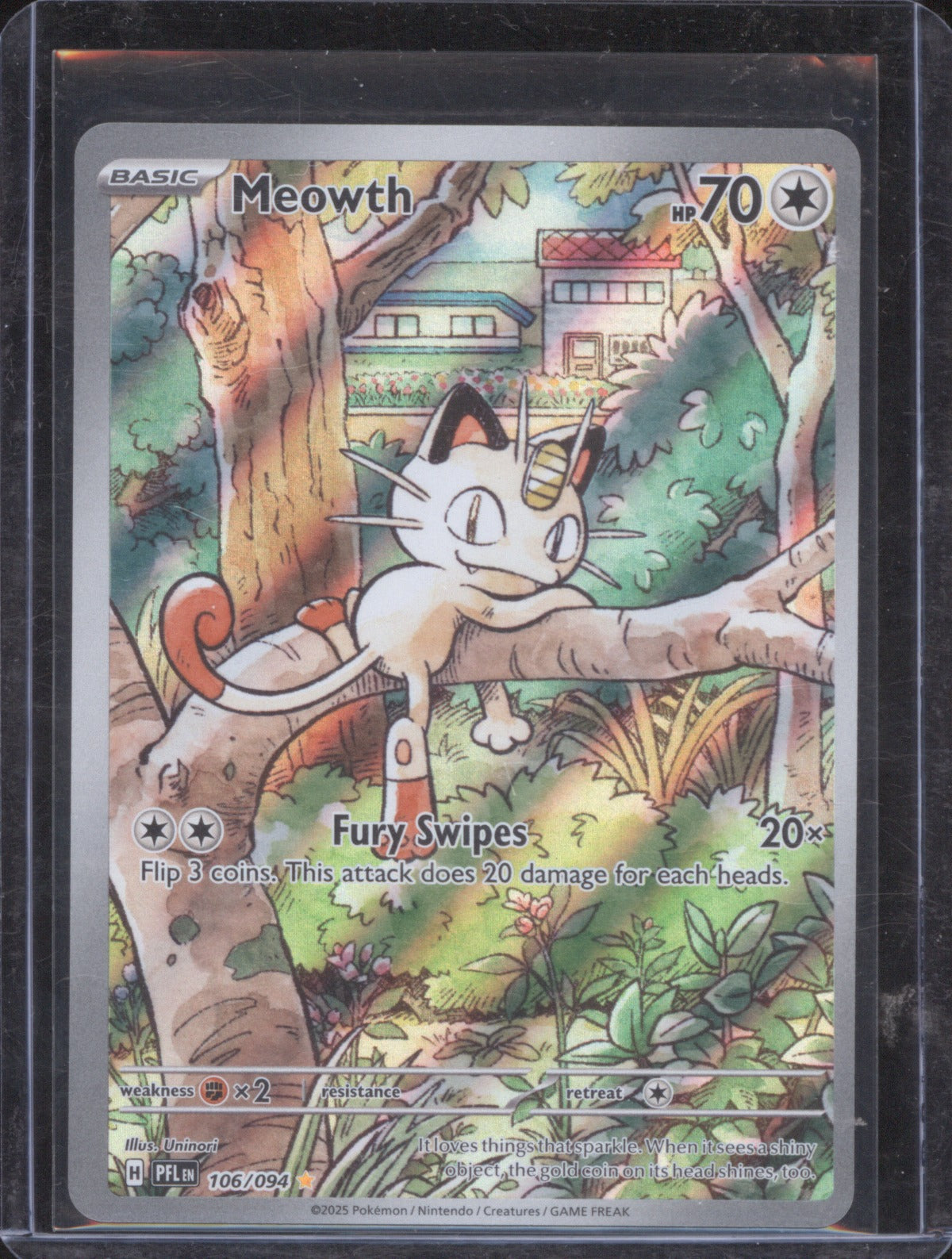 Pokémon 2025 Meowth Phantasmal Flames Illustration Rare 106/094