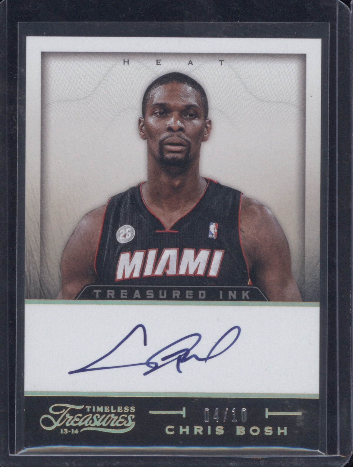 2013-14 Panini Timeless Treasures 19 Chris Bosh Treasured Ink Auto Gold 4/10