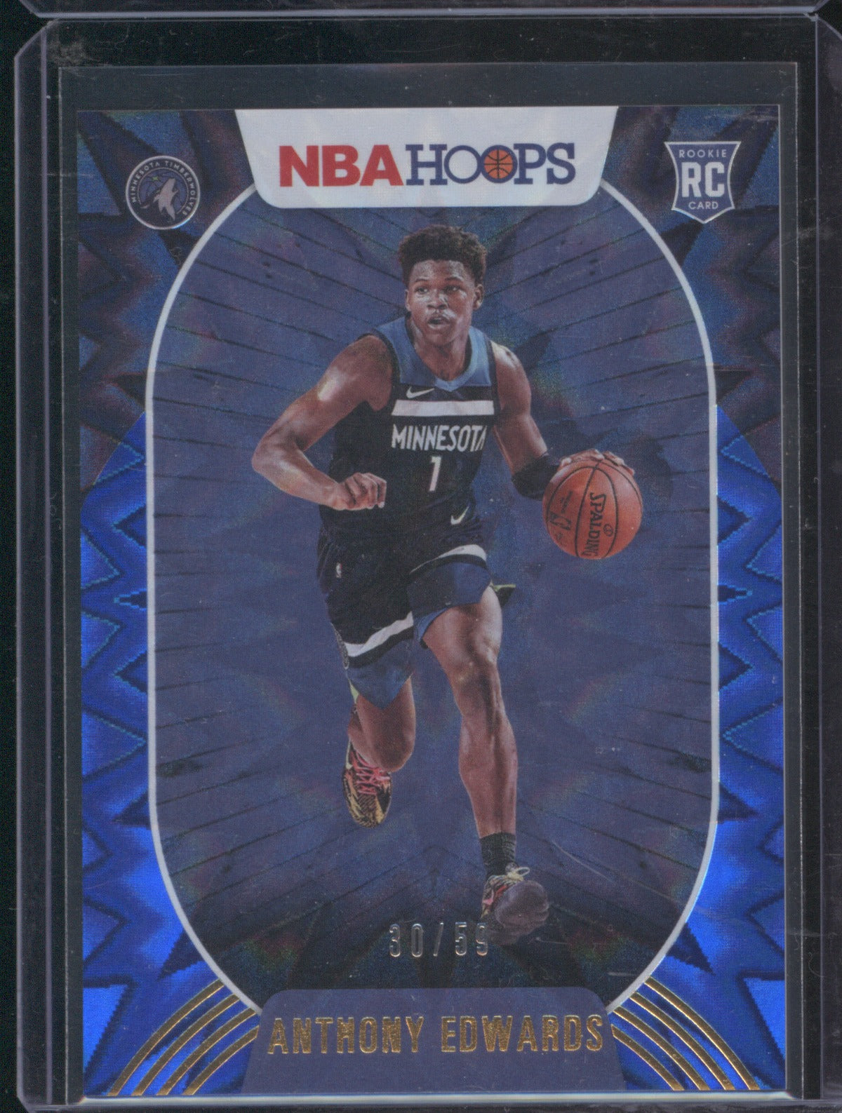 2020-21 Panini NBA Hoops 216 Anthony Edwards Blue Explosion RC